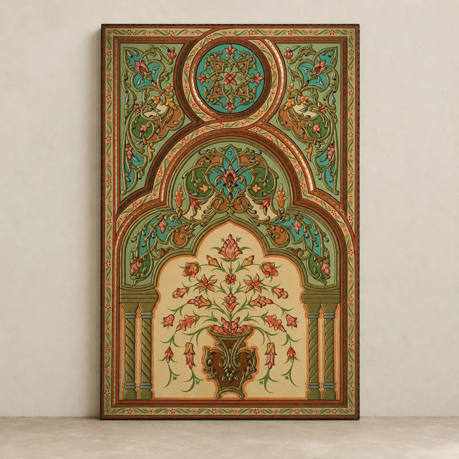 Tree of Life Arch Arabesque Wooden Wall Art – 120x80 cm