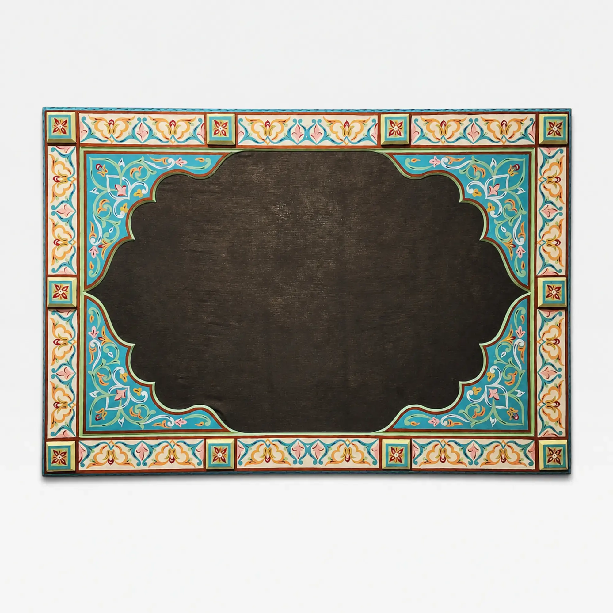 Customizable Turquoise Arabesque Wall Art – 120x80 cm