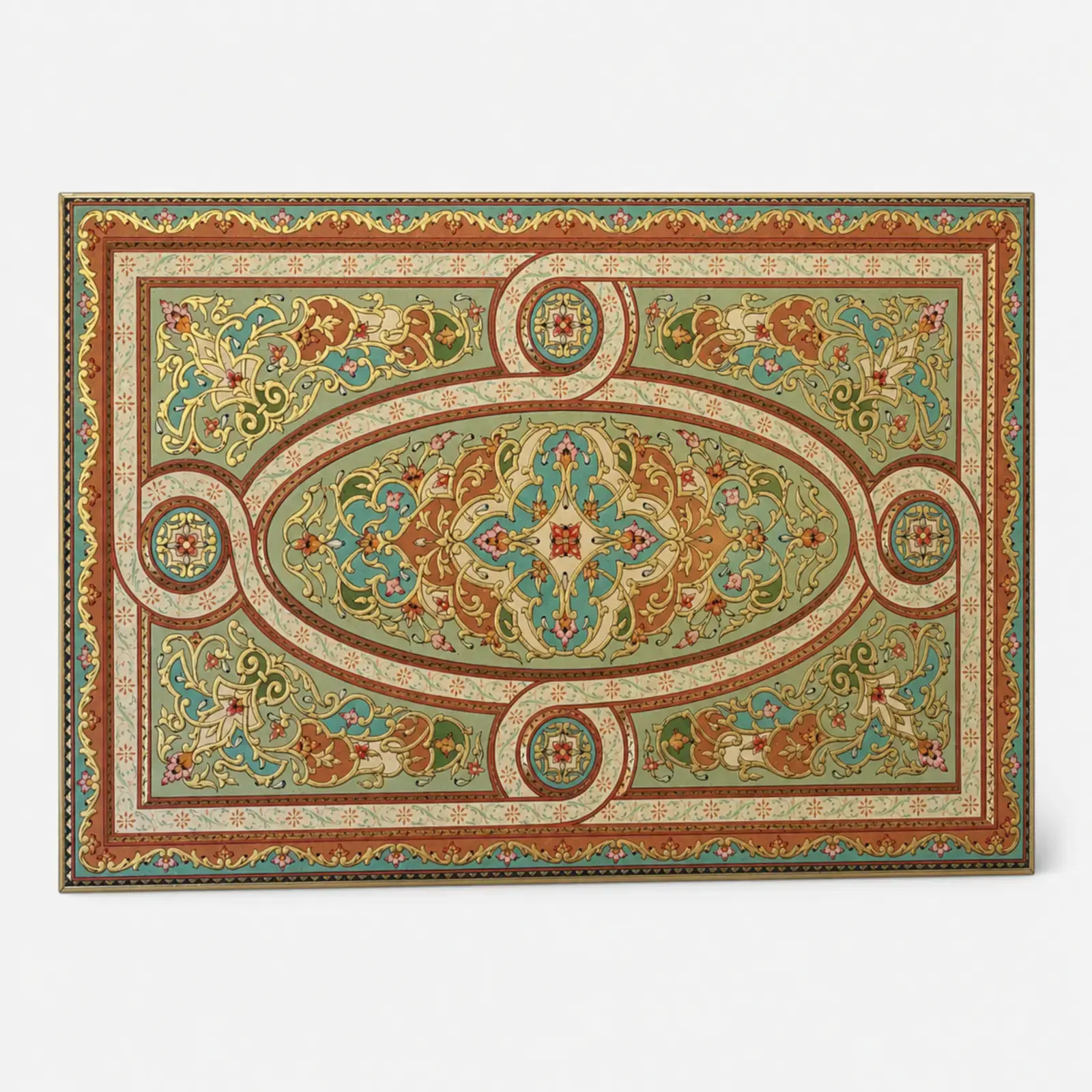 Heritage Arabesque Medallion Wooden Wall Panel – 117x187 cm