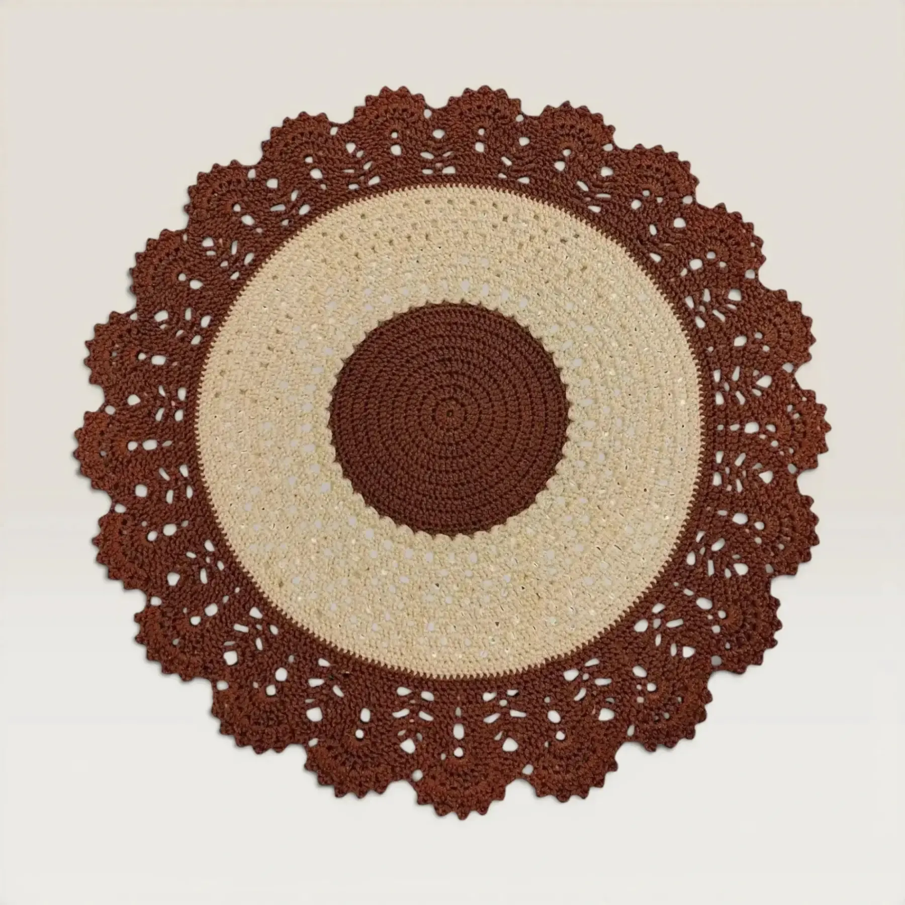 Handmade Crochet Round Table Centerpiece - Polyester 75 cm Diameter