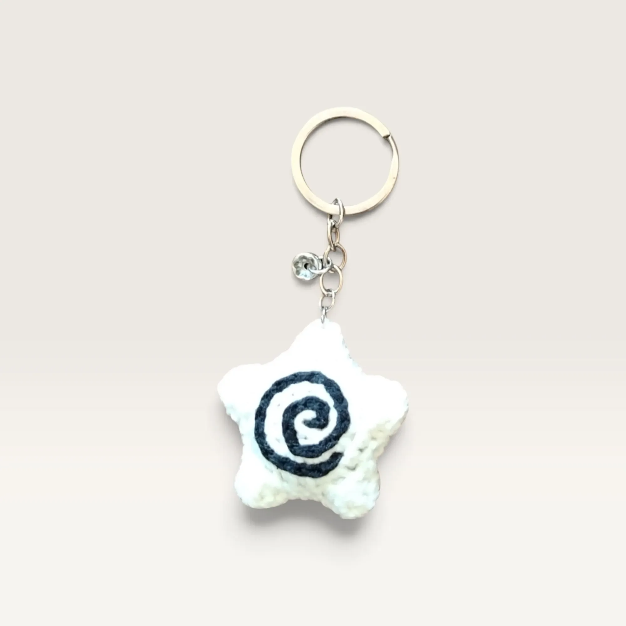 Handmade Spiral Crochet Keychain Charm 4cm Diameter for Bags