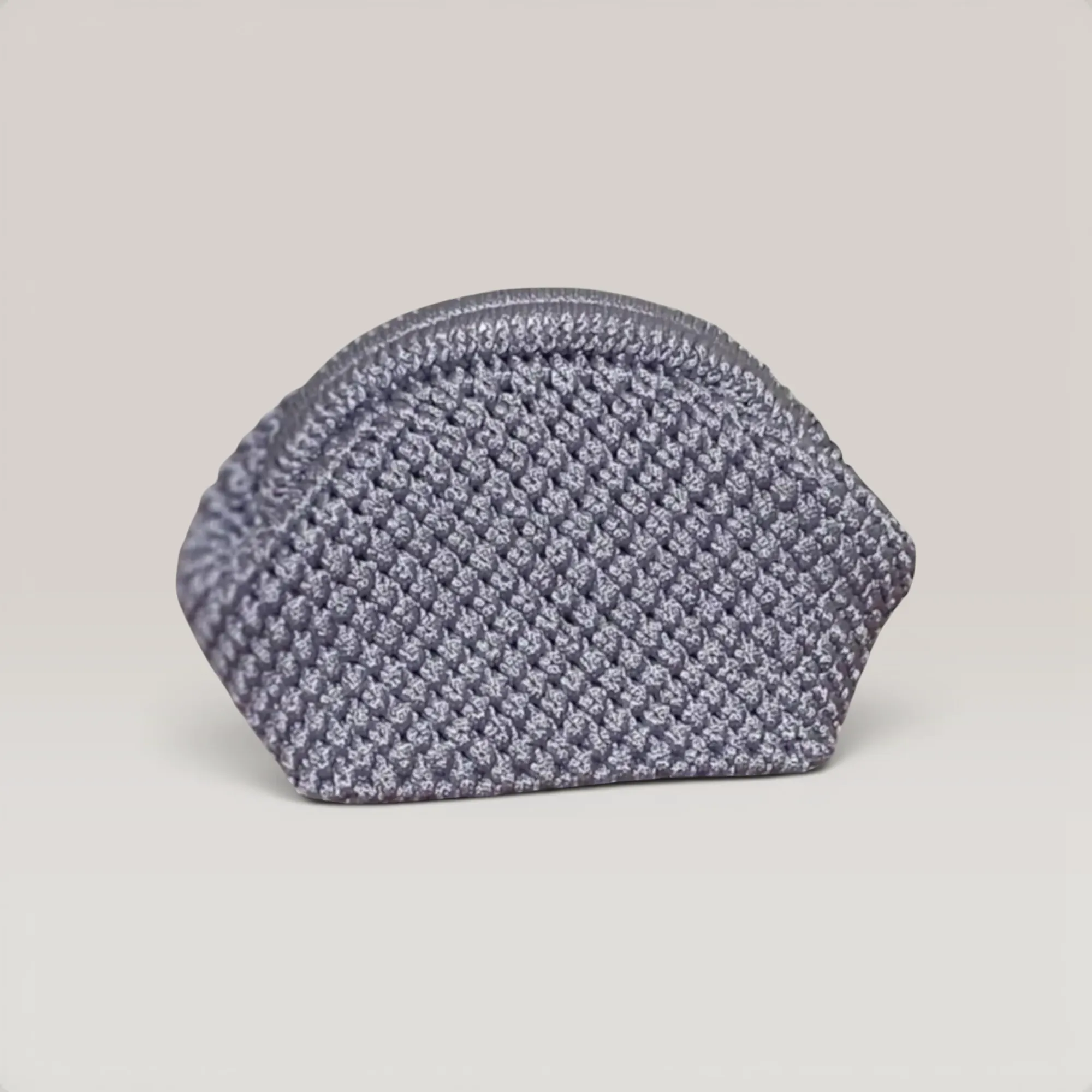 Silver Crochet Evening Bag - Premium Turkish Yarn Handmade