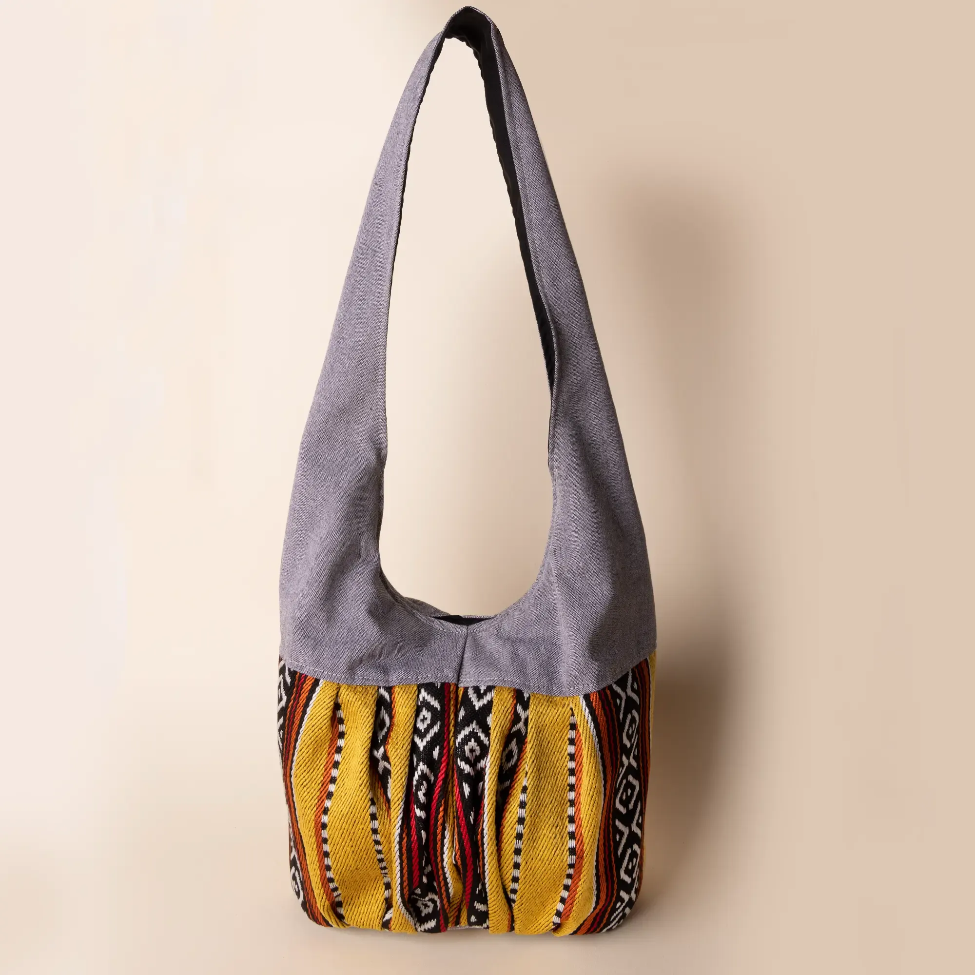 Handmade Earth Charcoal Denim Shoulder Hand Bag Heritage Style