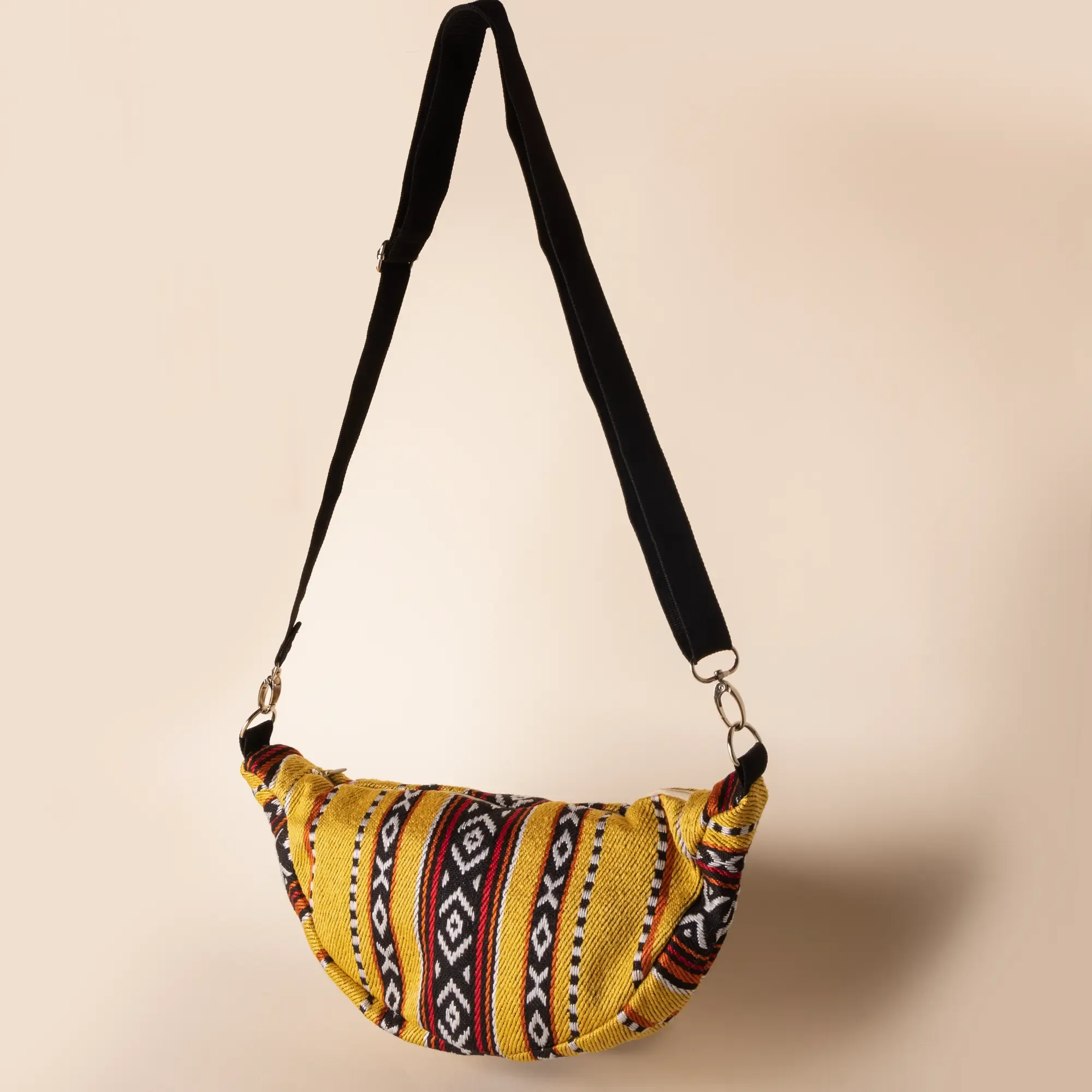 Handmade Golden Oasis Crossbody Bag with Interior Zip Pocket