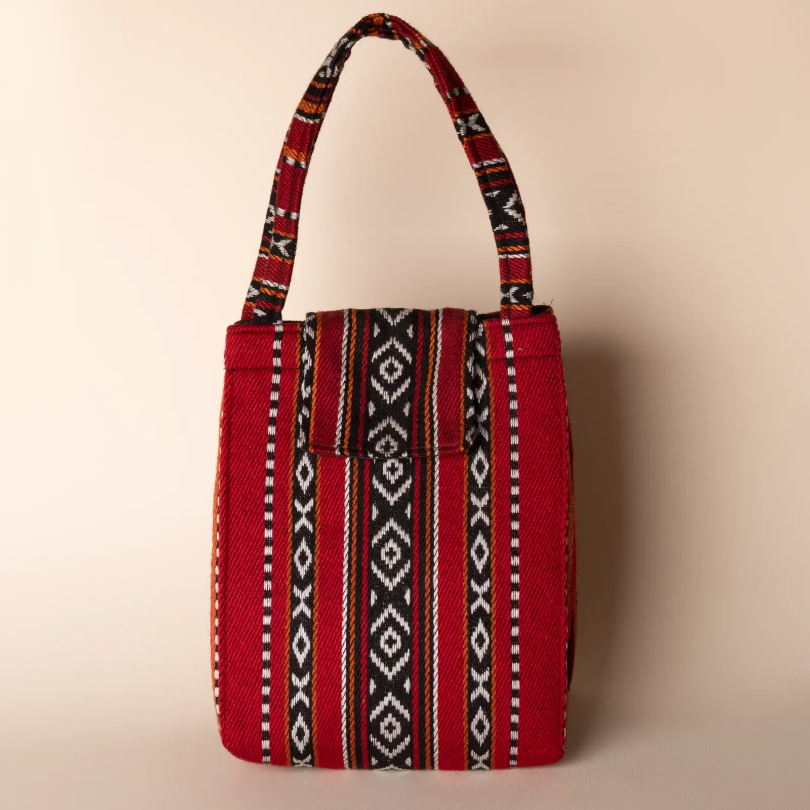 Handmade Crimson Festive Heritage Lunch Box Bag Thermal Felt
