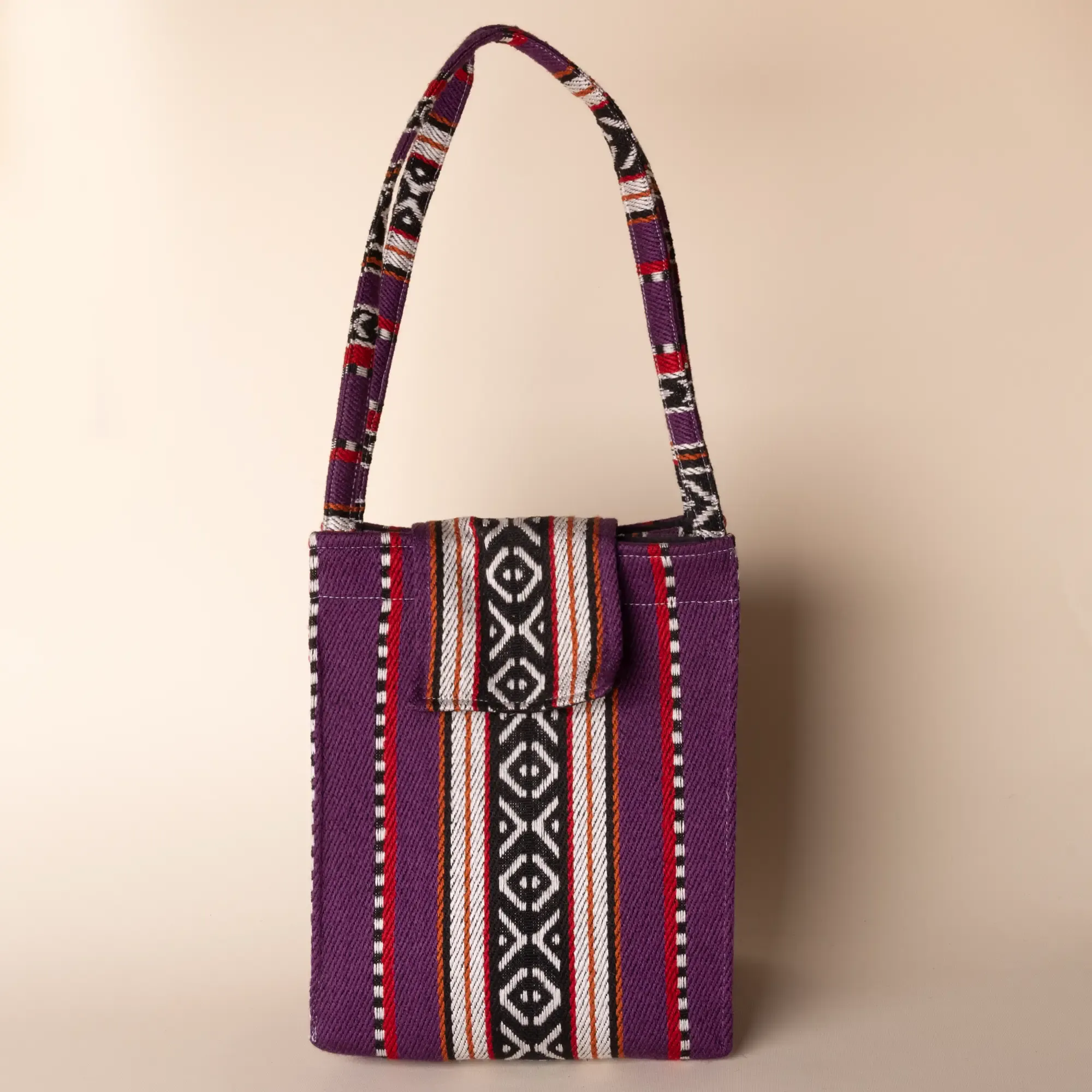 Handmade Purple Heritage Lunch Box Bag Thermal Felt Insulated