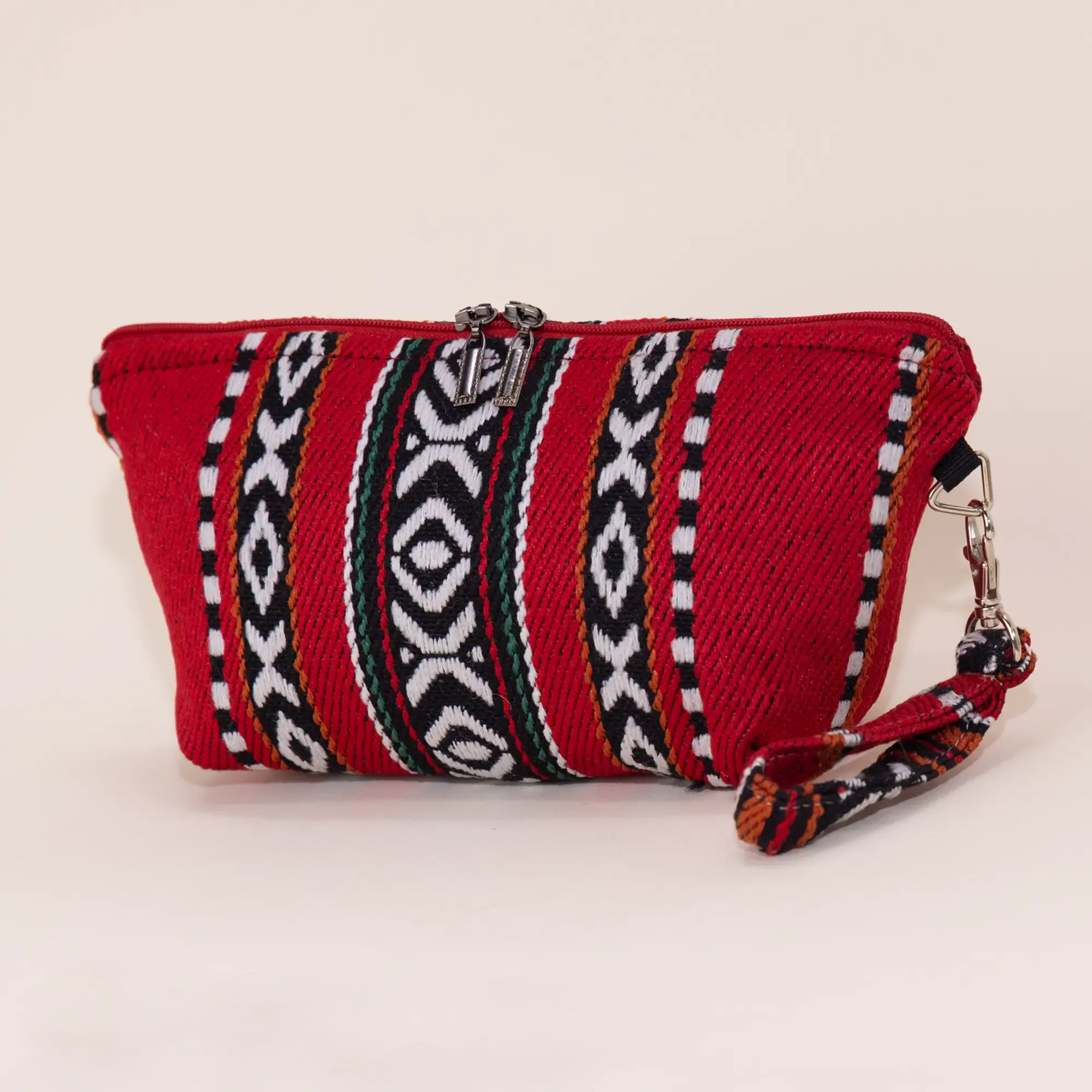 Handmade Crimson Festive Heritage Makeup Bag Water Resistant