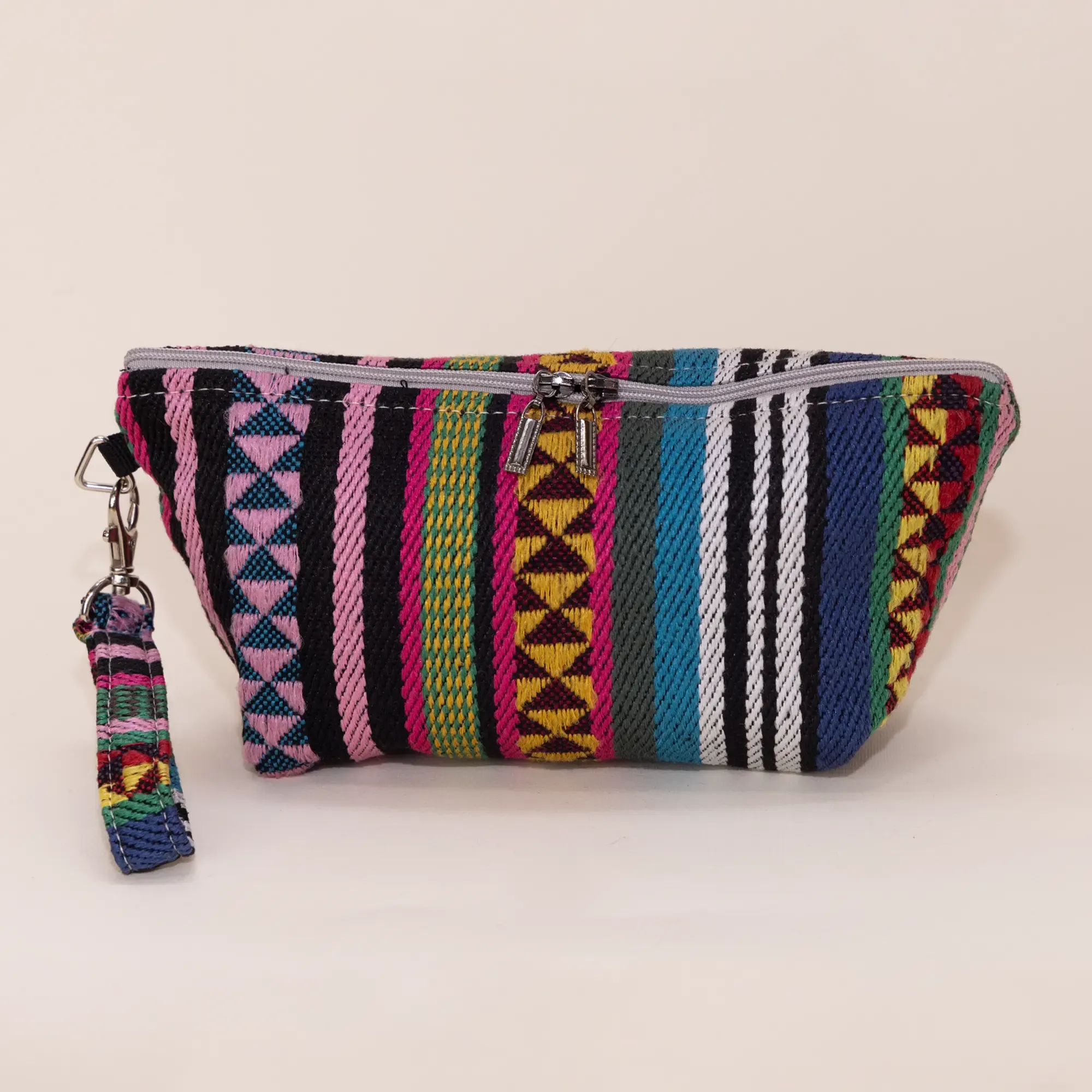 Handmade Oasis Bloom Sadu Makeup Bag Water Resistant Lining