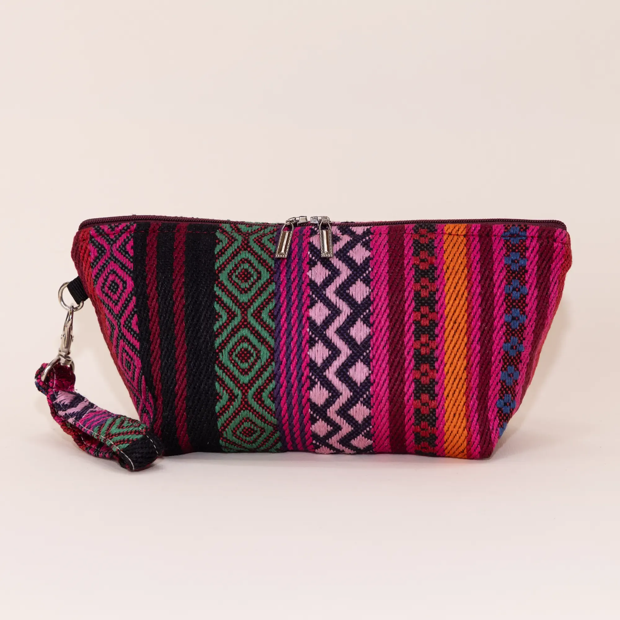 Handmade Crimson Mirage Sadu Makeup Bag Water Resistant Lining