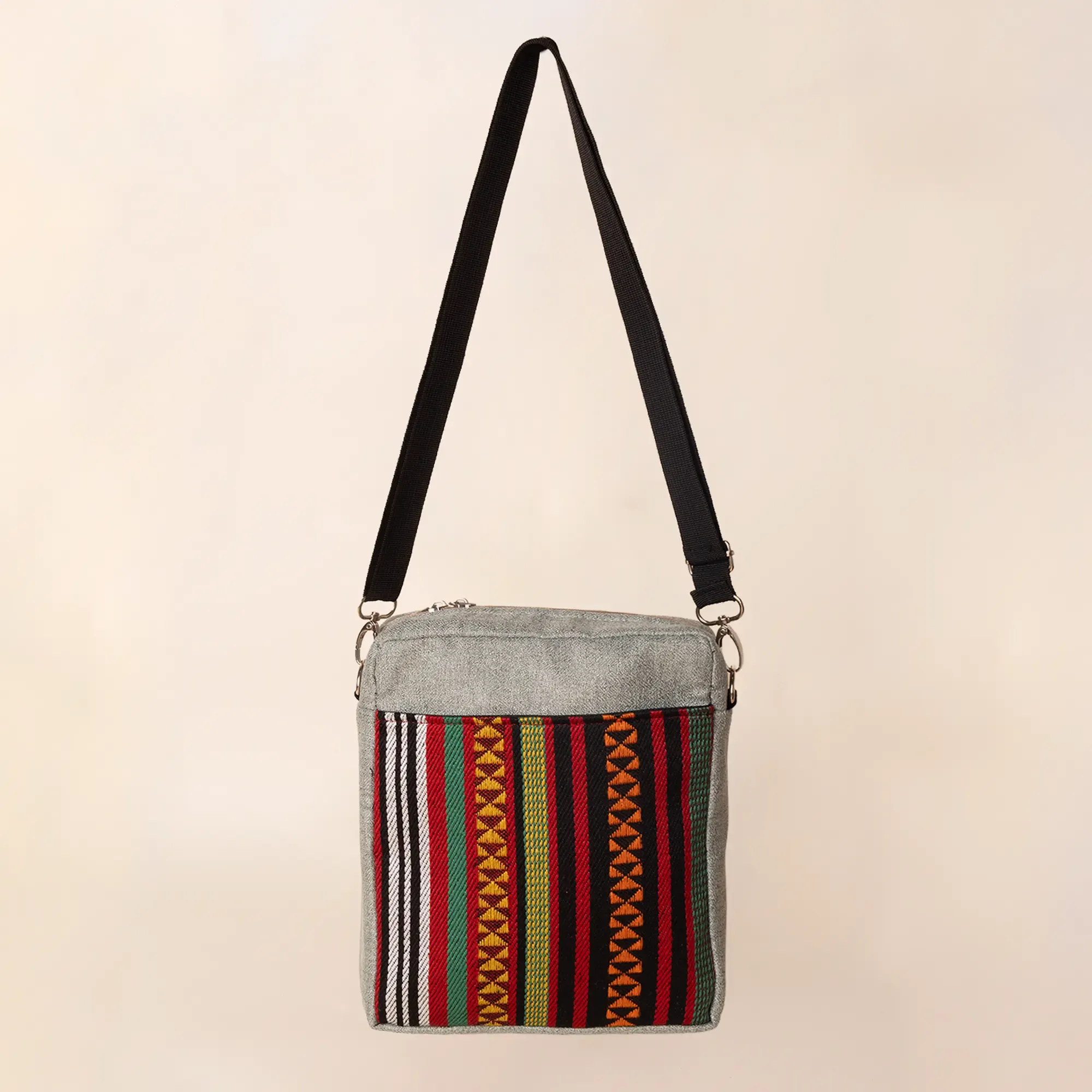 Sunset Magenta Square Cross Bag 25x25 Handmade Canvas Boho