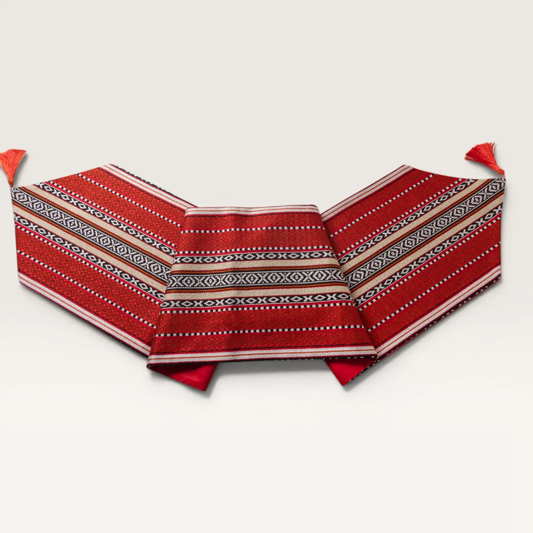 Scarlet Nomad Heritage Bedouin Table Runner 35x200 Handmade