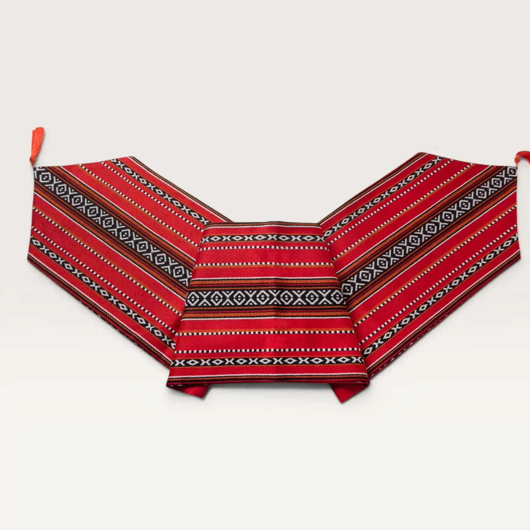 Bedouin Crimson Accent Table Runner 35x200 Woven Handmade
