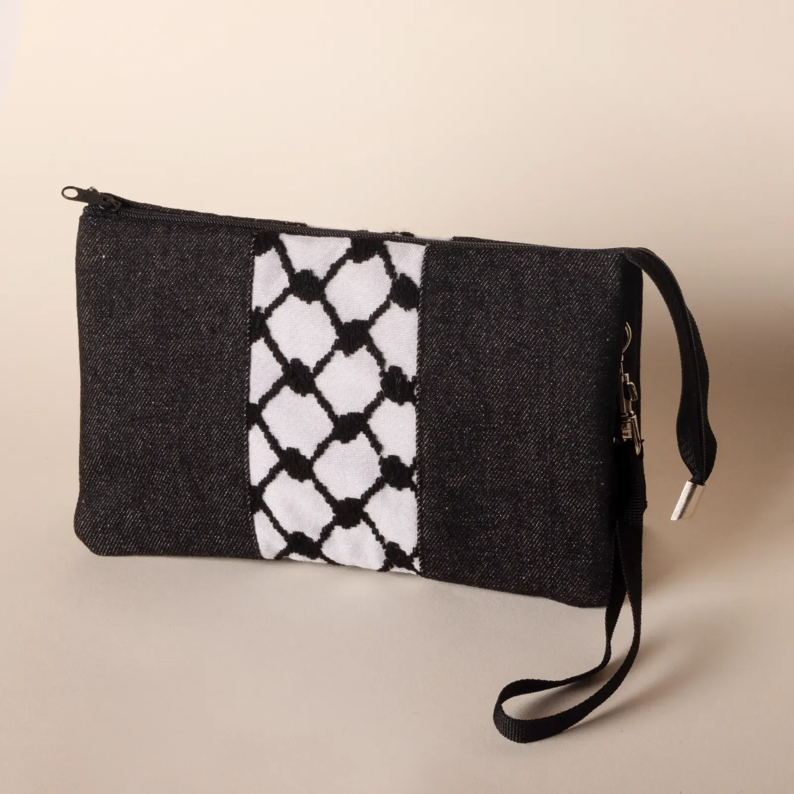 Midnight Keffiyeh Petra Cross Bag Multi Pocket Denim Handmade