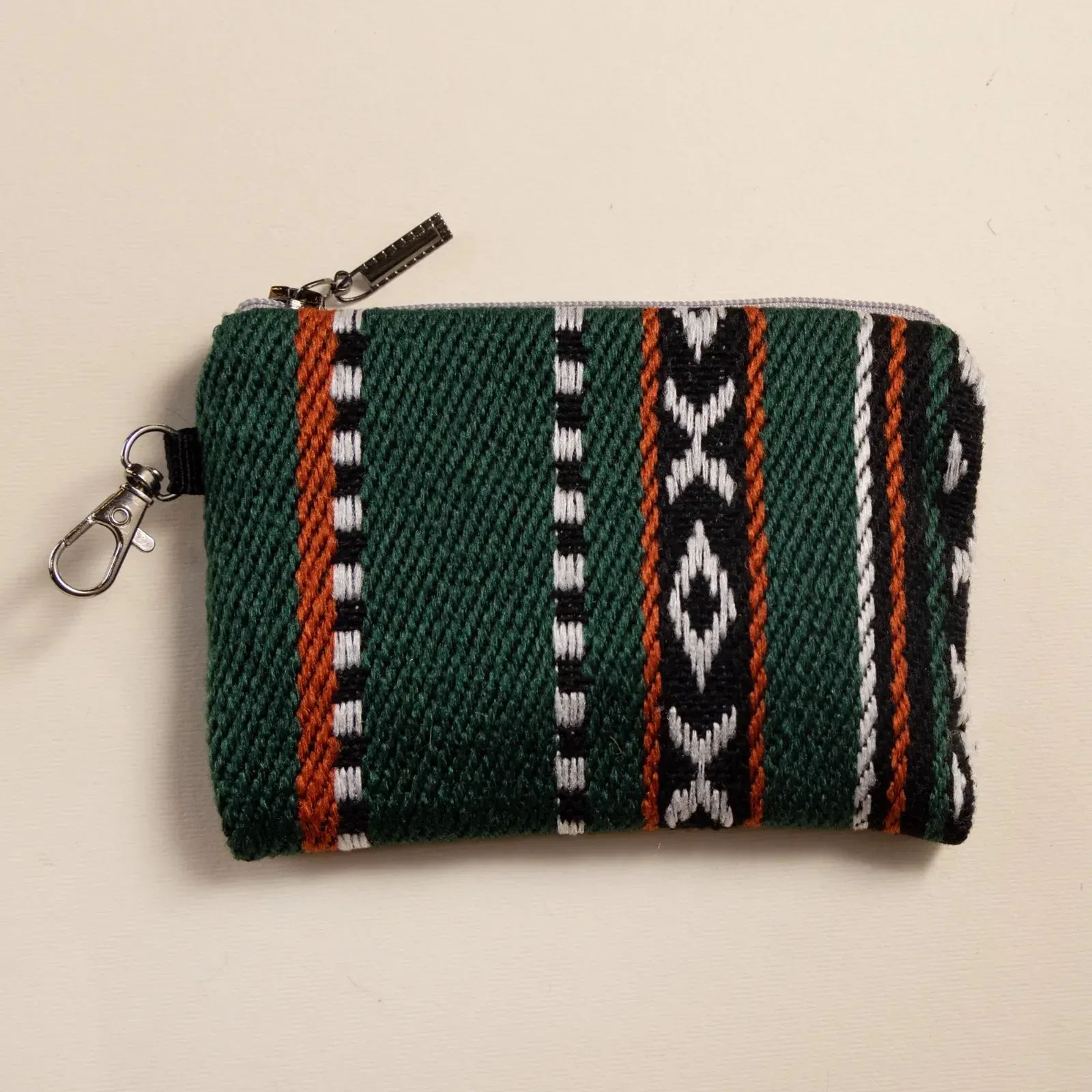 Palm Grove Chevron Small Wallet Keychain 13x9 Handmade