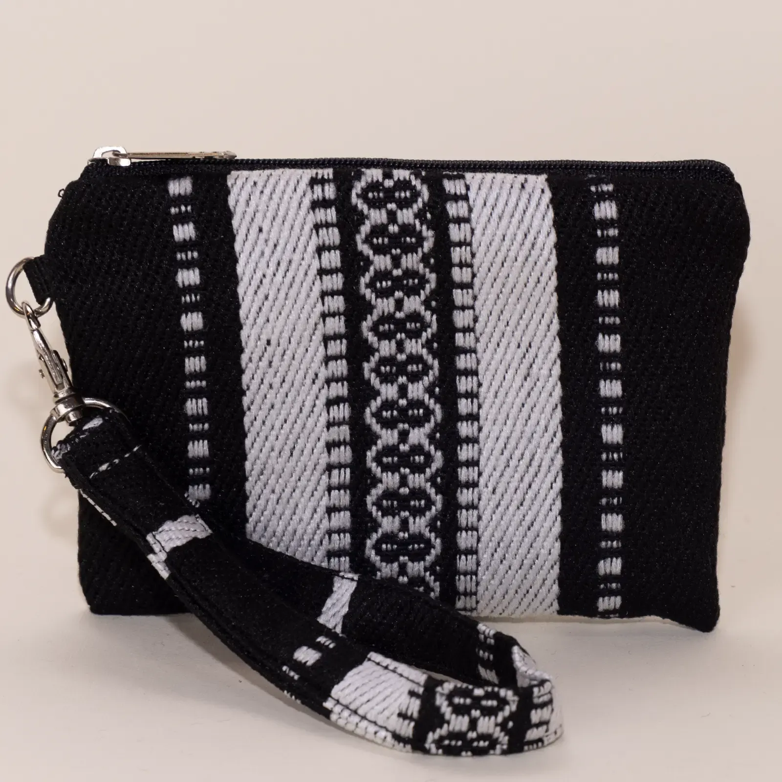 Black Large Wallet Keychain 11x15 cm Multi Pocket Handmade
