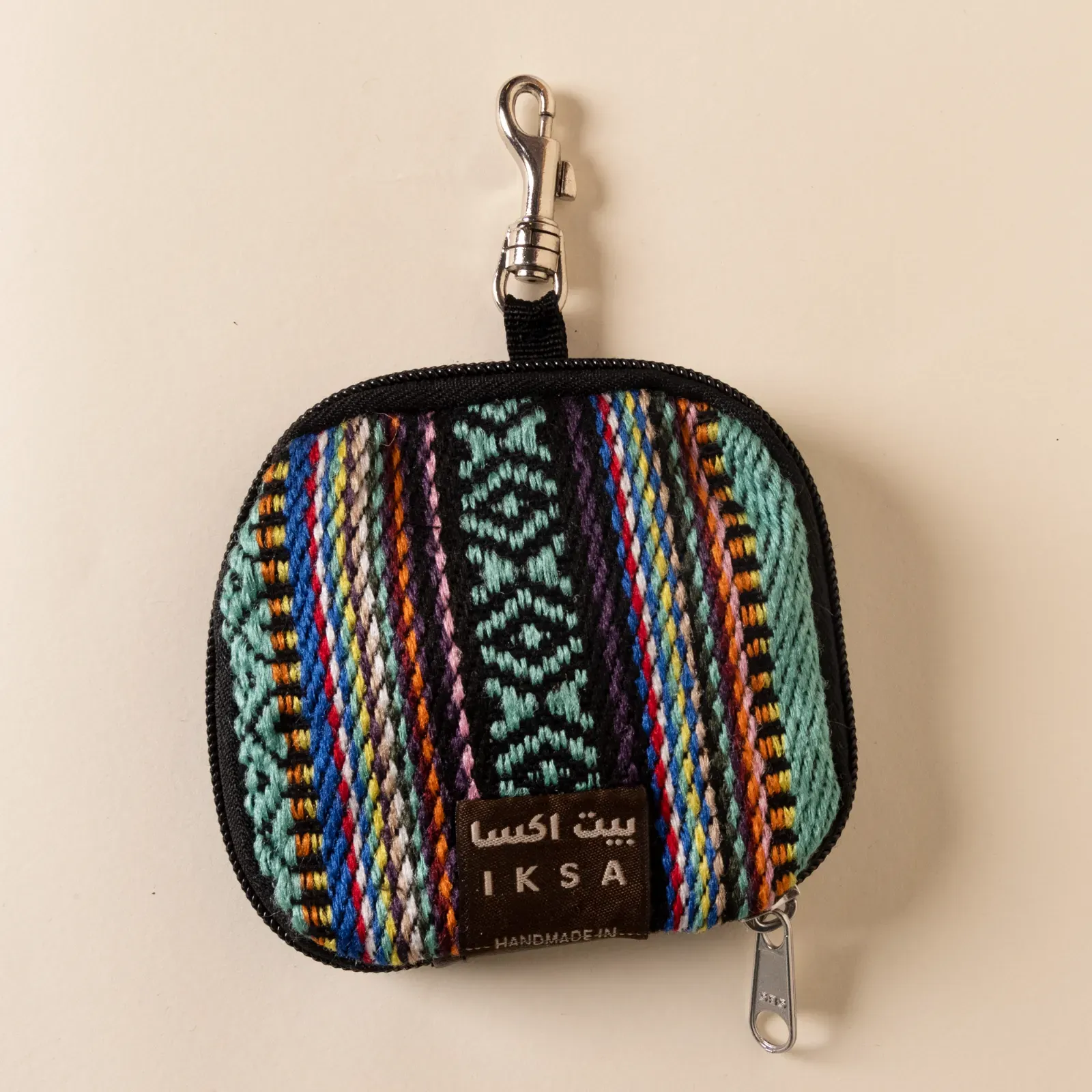 Teal Mosaic Waist Water Bottle Holder Bag Handmade Cotton
