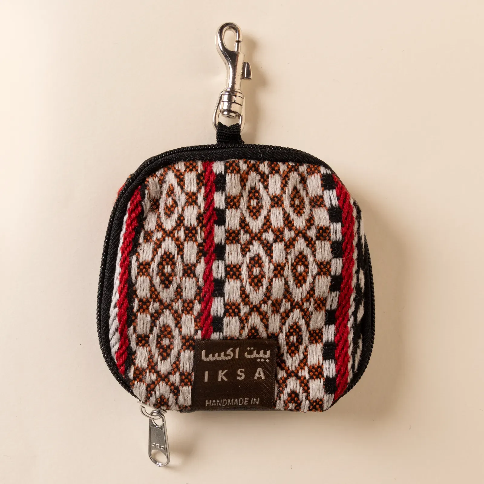 Maroon Waist Water Bottle Holder Bag Cotton Handmade Travel