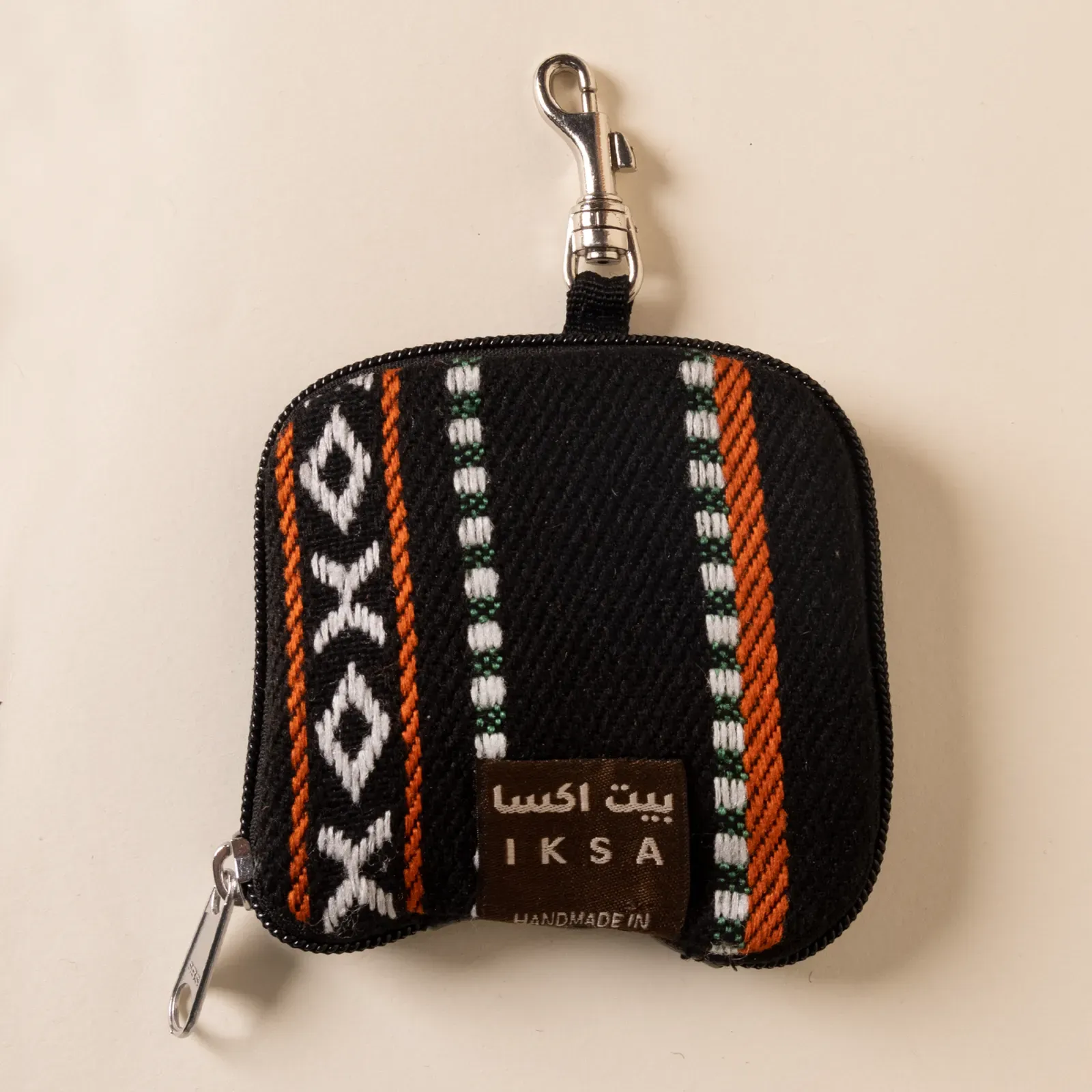 Black Waist Water Bottle Holder Bag Cotton Handmade Travel