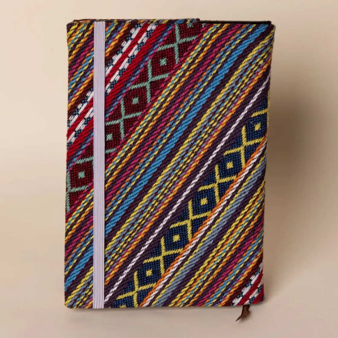 Festival Vibes Multicolor A5 Notebook Cover Fabric Handmade