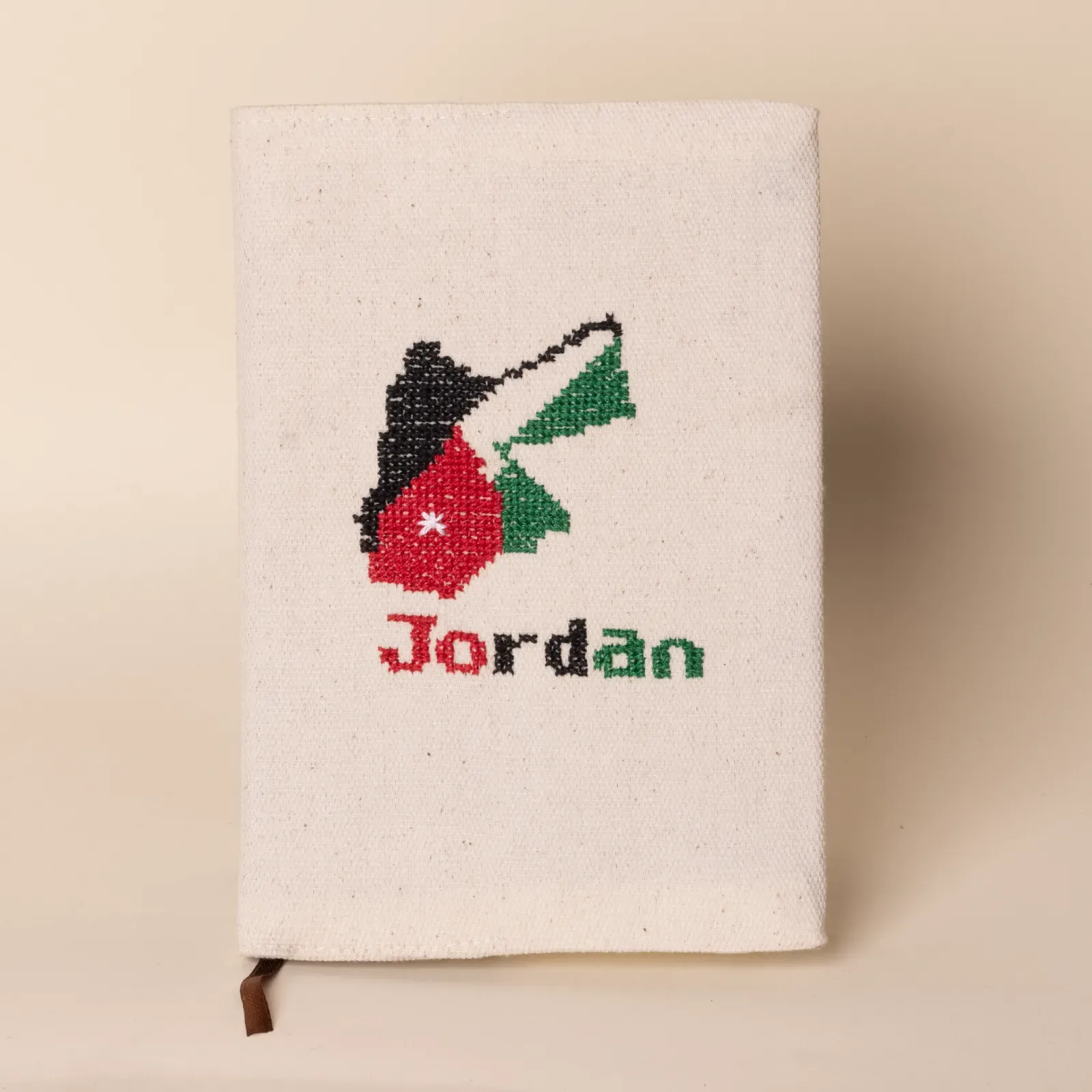 Jordan Map Heritage Embroidered A5 Notebook Cover Handmade DMC