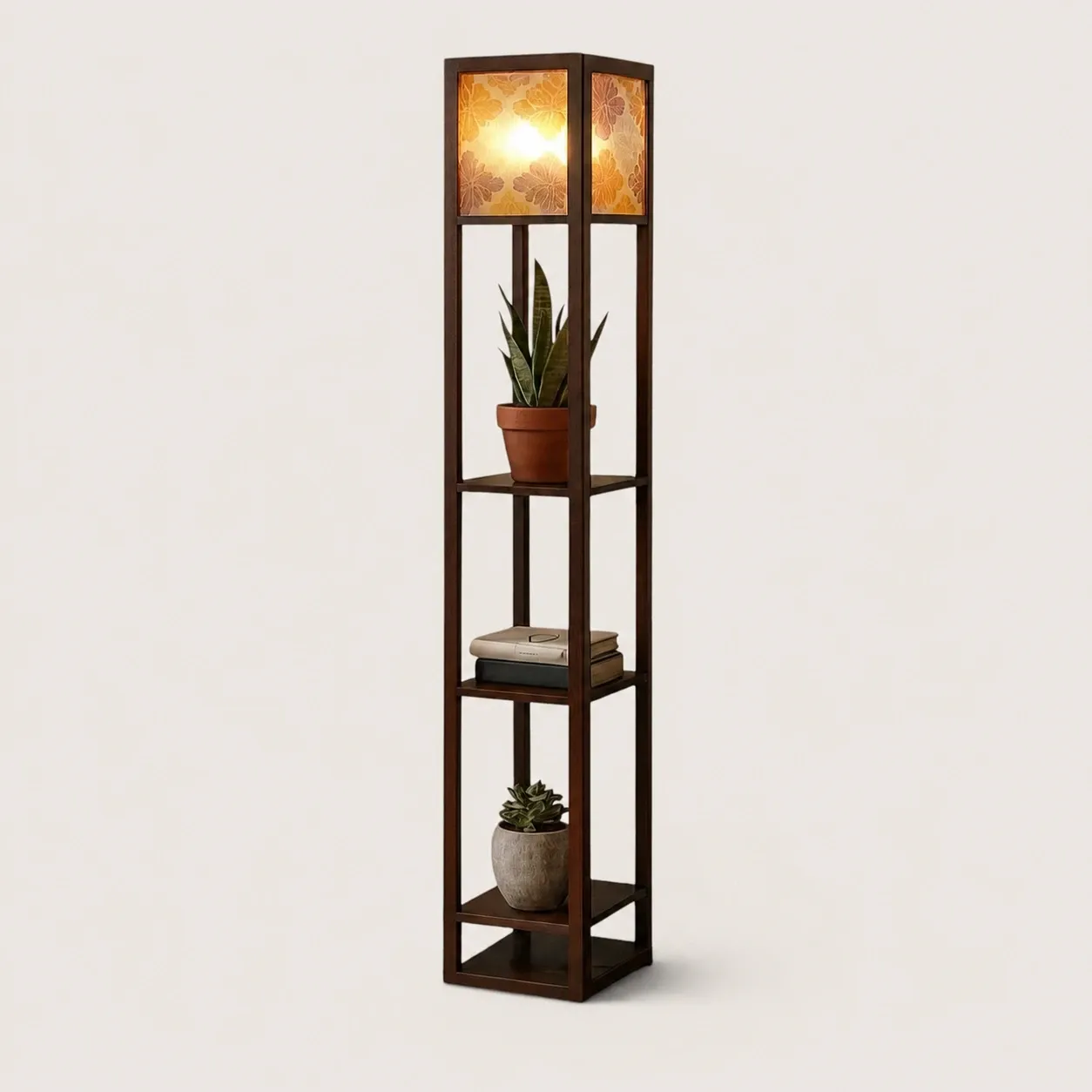 Handmade Solid Oak Wood Floor Lamp Decorative Stand 150cm