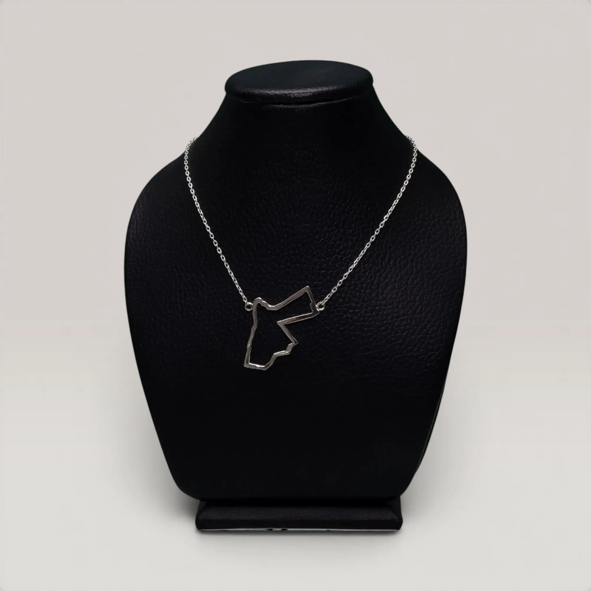 Jordan Map Pendant Necklace in 925 Sterling Silver Handmade Design