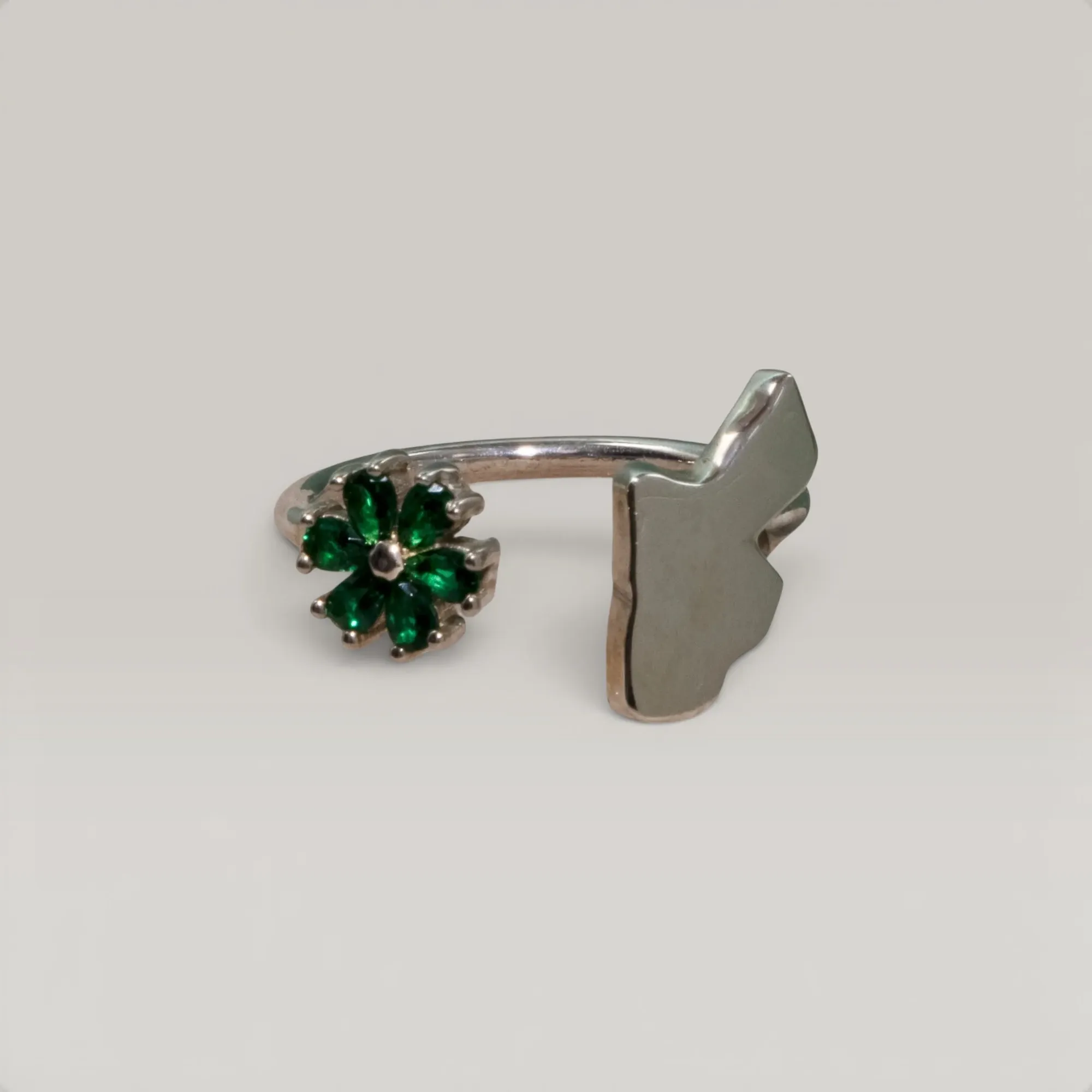 Rose-Shaped Floral Ring in 925 Sterling Silver Handmade Design