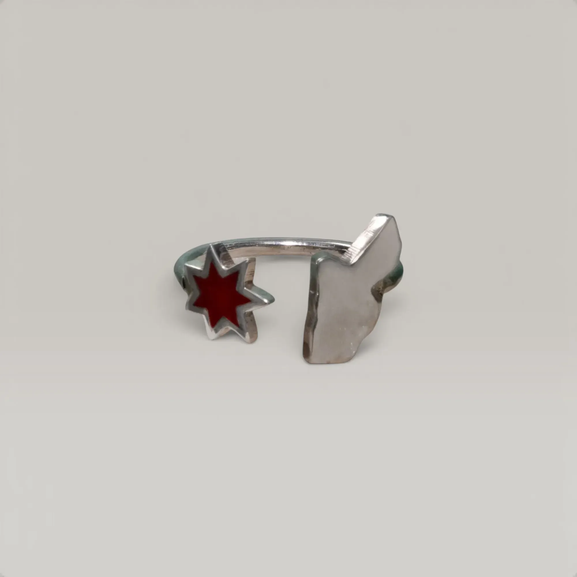 Star-Shaped Ring in 925 Sterling Silver Handmade Design