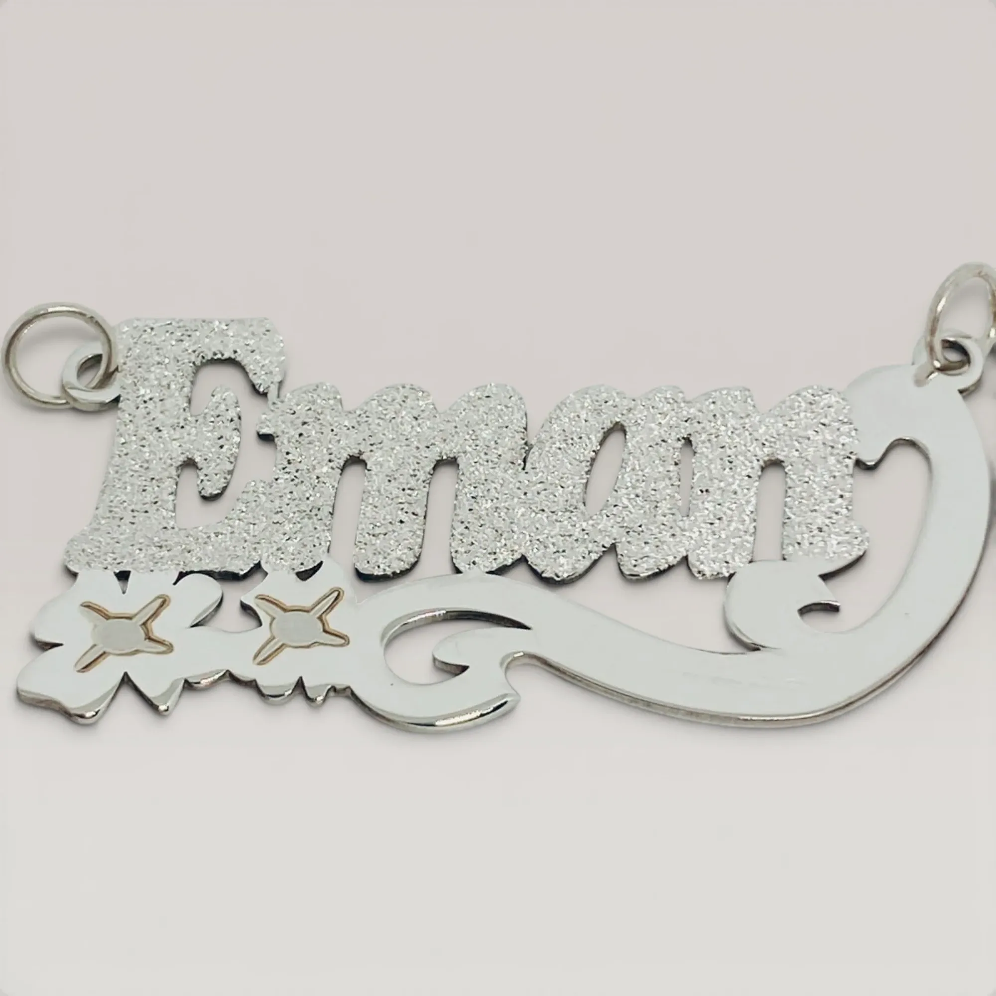 Custom Double Star Pendant Necklace in 925 Sterling Silver
