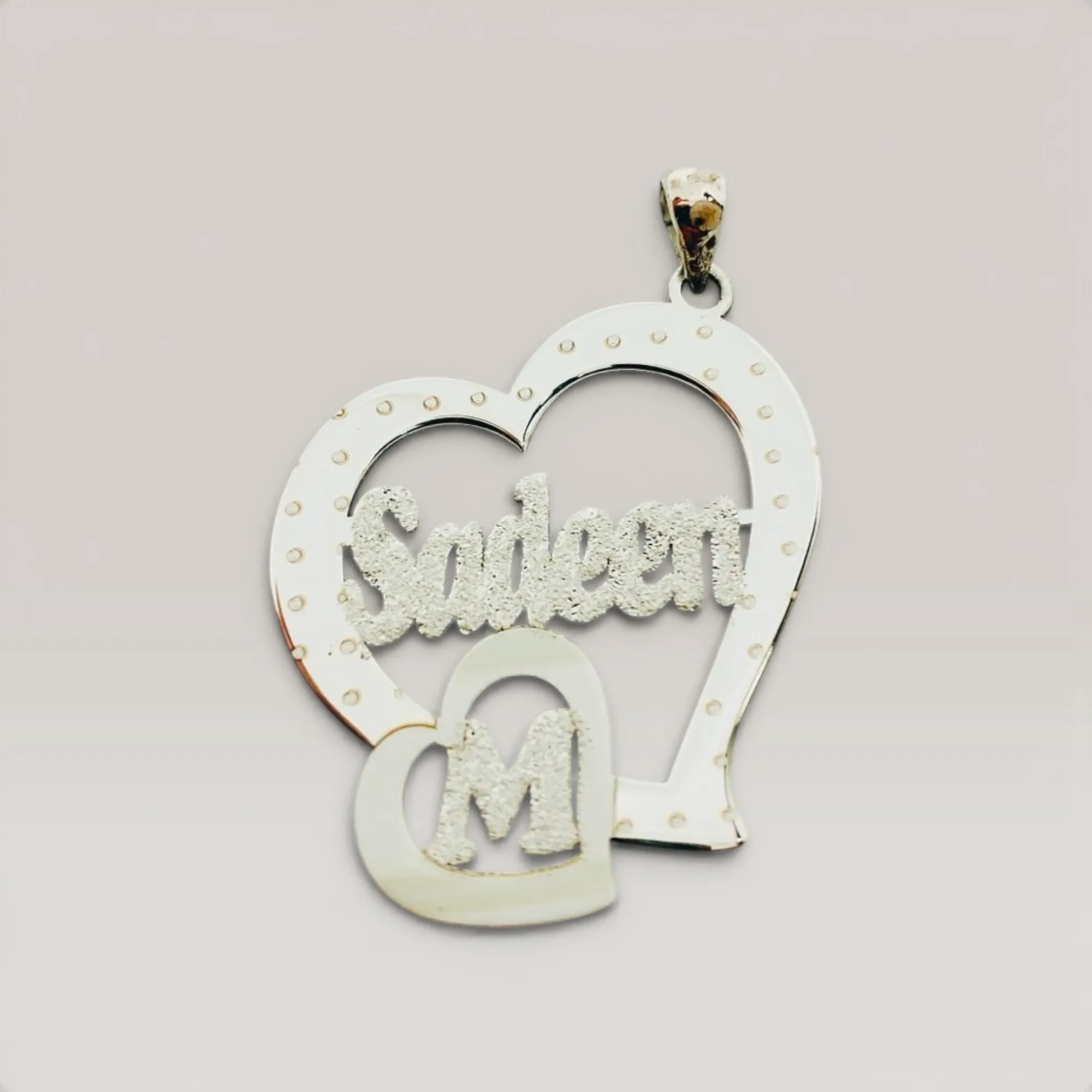 Custom Shape Name Necklace in 925 Sterling Silver Handmade