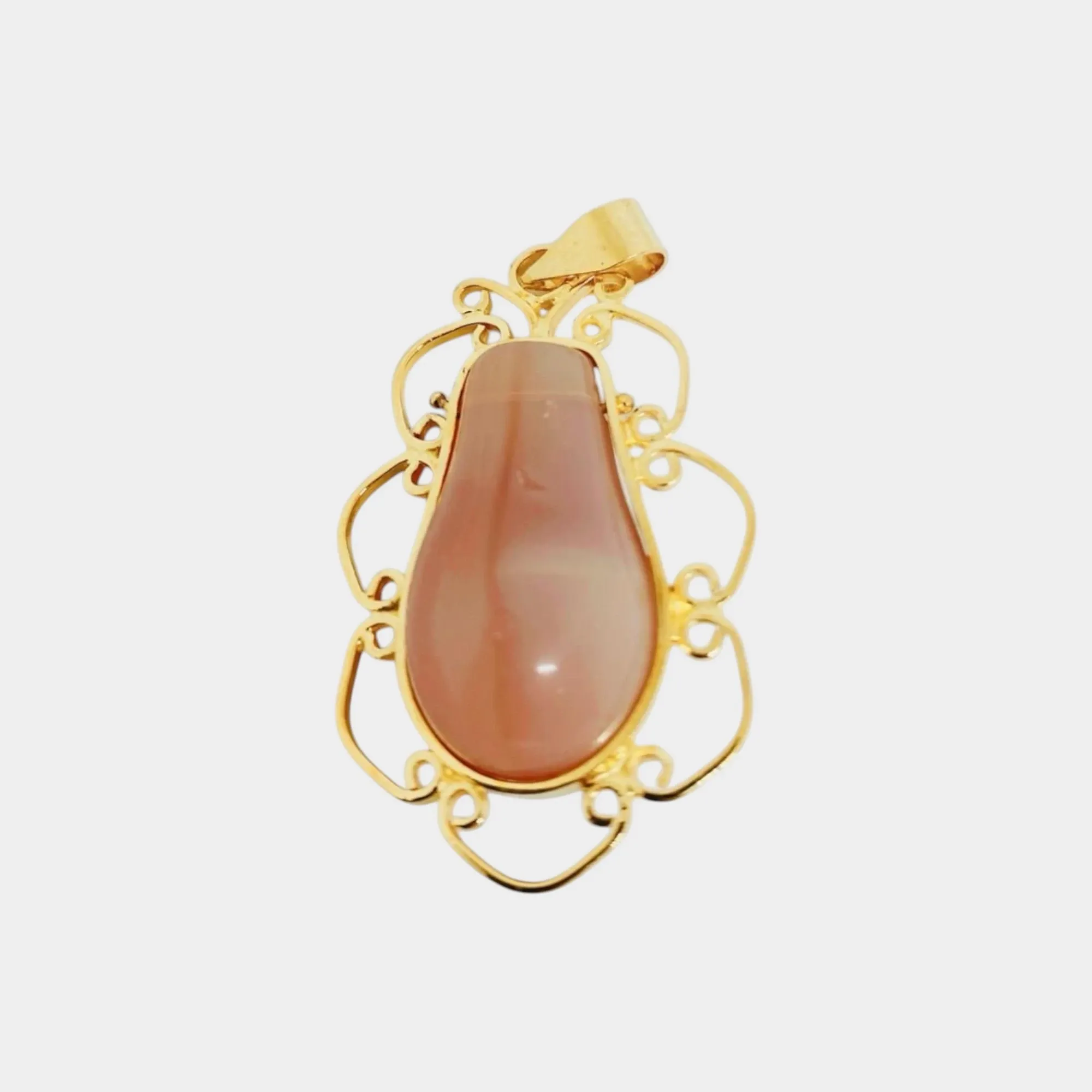 Custom Stone Frame Pendant Necklace in 925 Silver Gold Plated