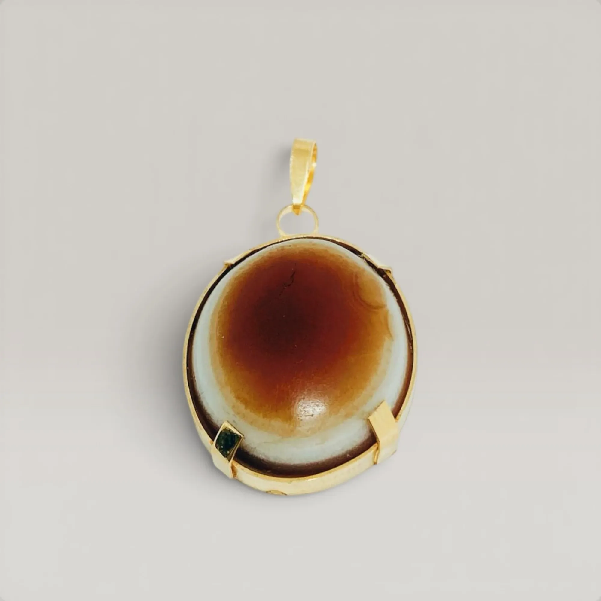 Custom Stone Frame Pendant Necklace in 925 Silver Gold Plated