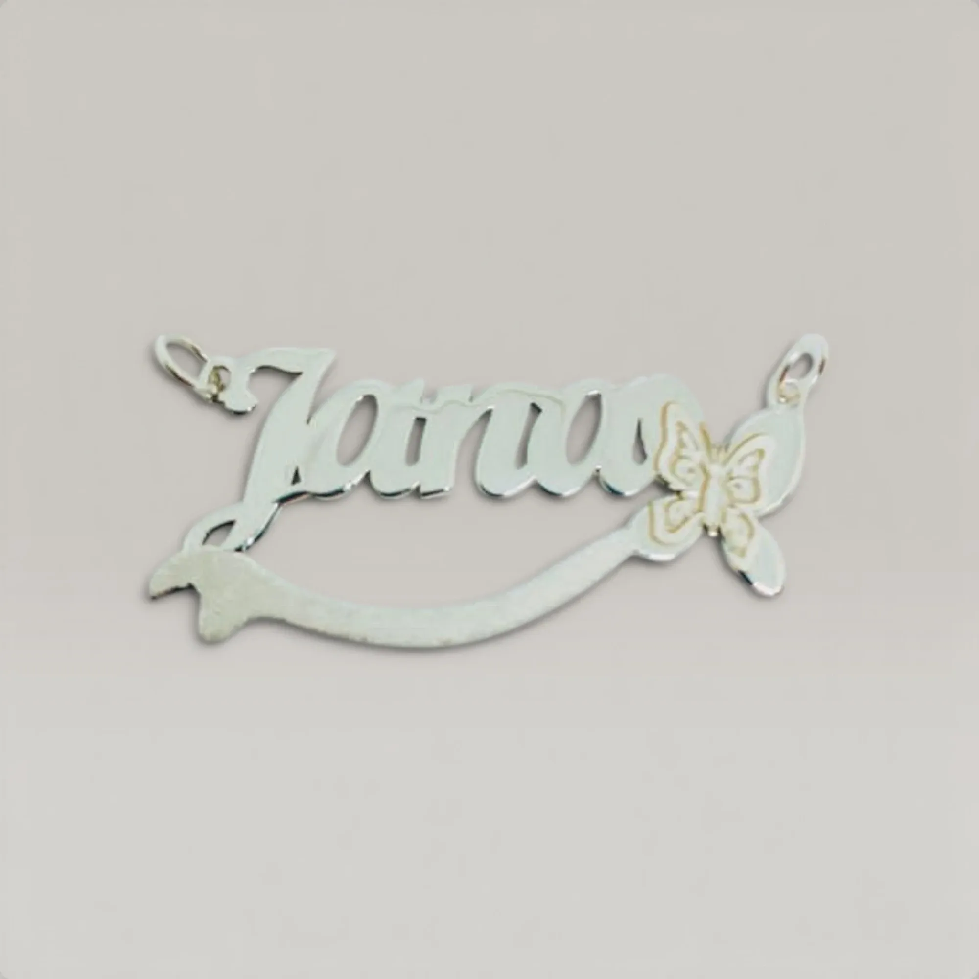 Personalized Name & Butterfly Necklace in 925 Silver Gold Plated