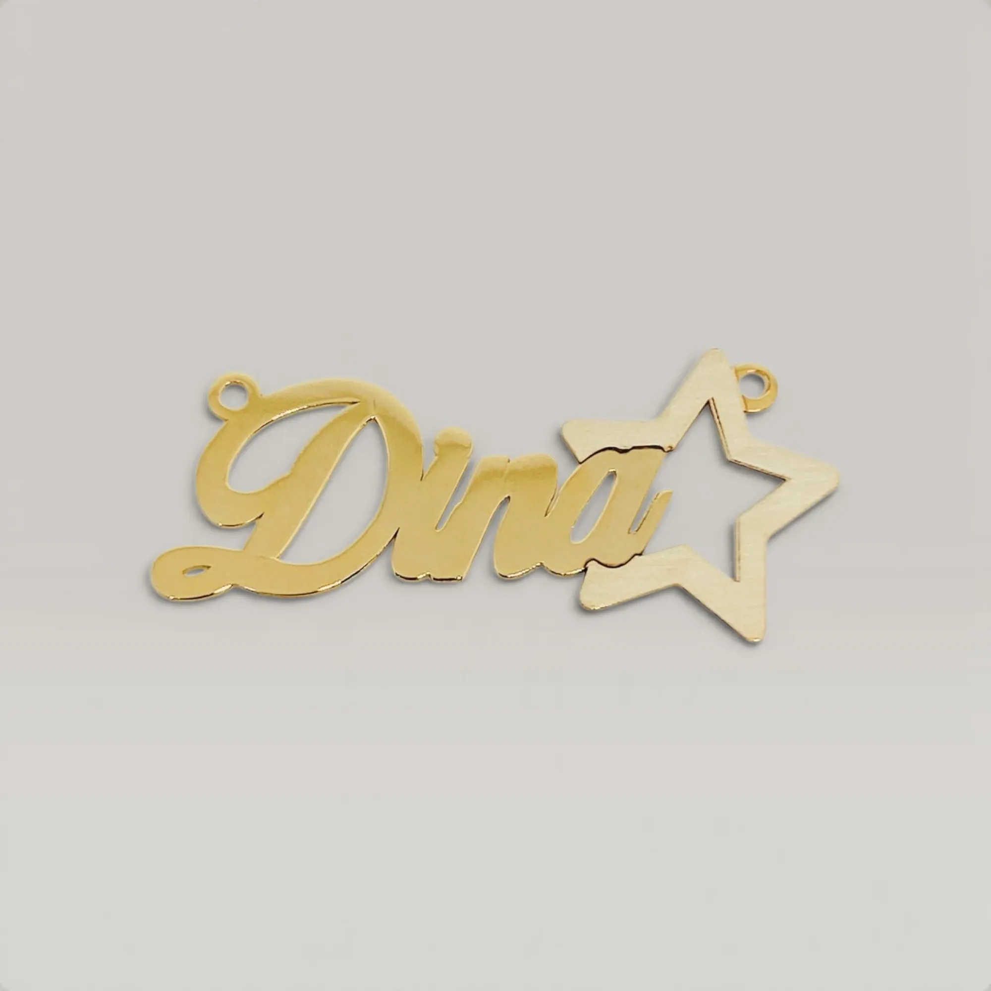 Personalized Name & Star Necklace in 925 Silver Gold Plated