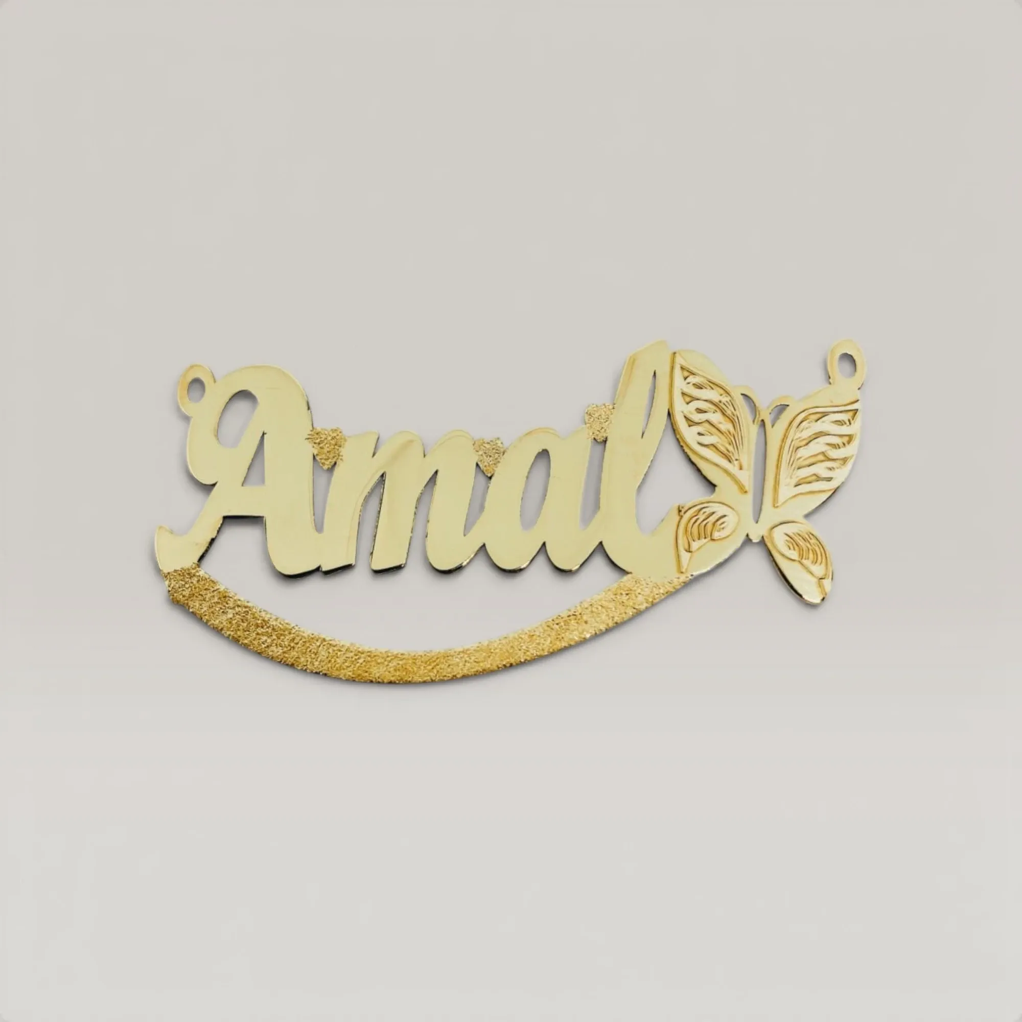 Personalized Name & Butterfly Necklace in 925 Silver Gold