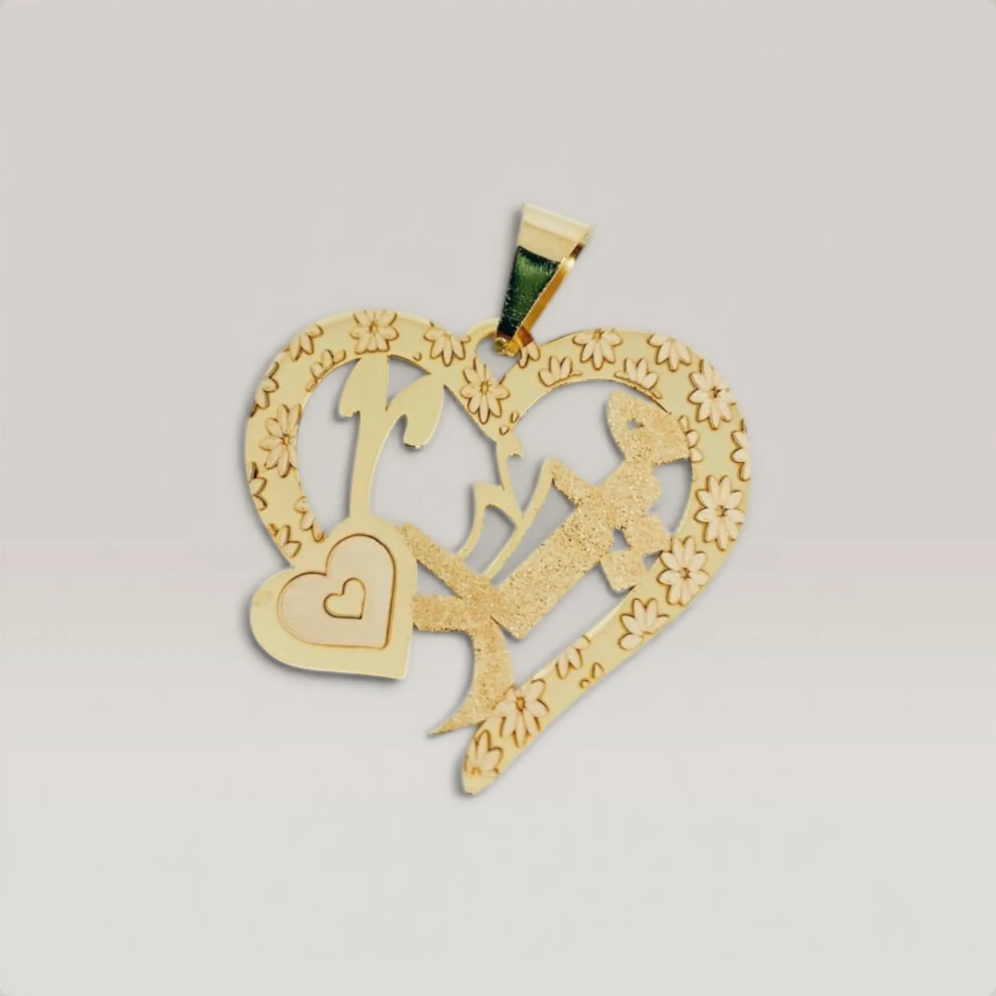 Romantic Heart Name Necklace in 925 Sterling Silver Gold Plated