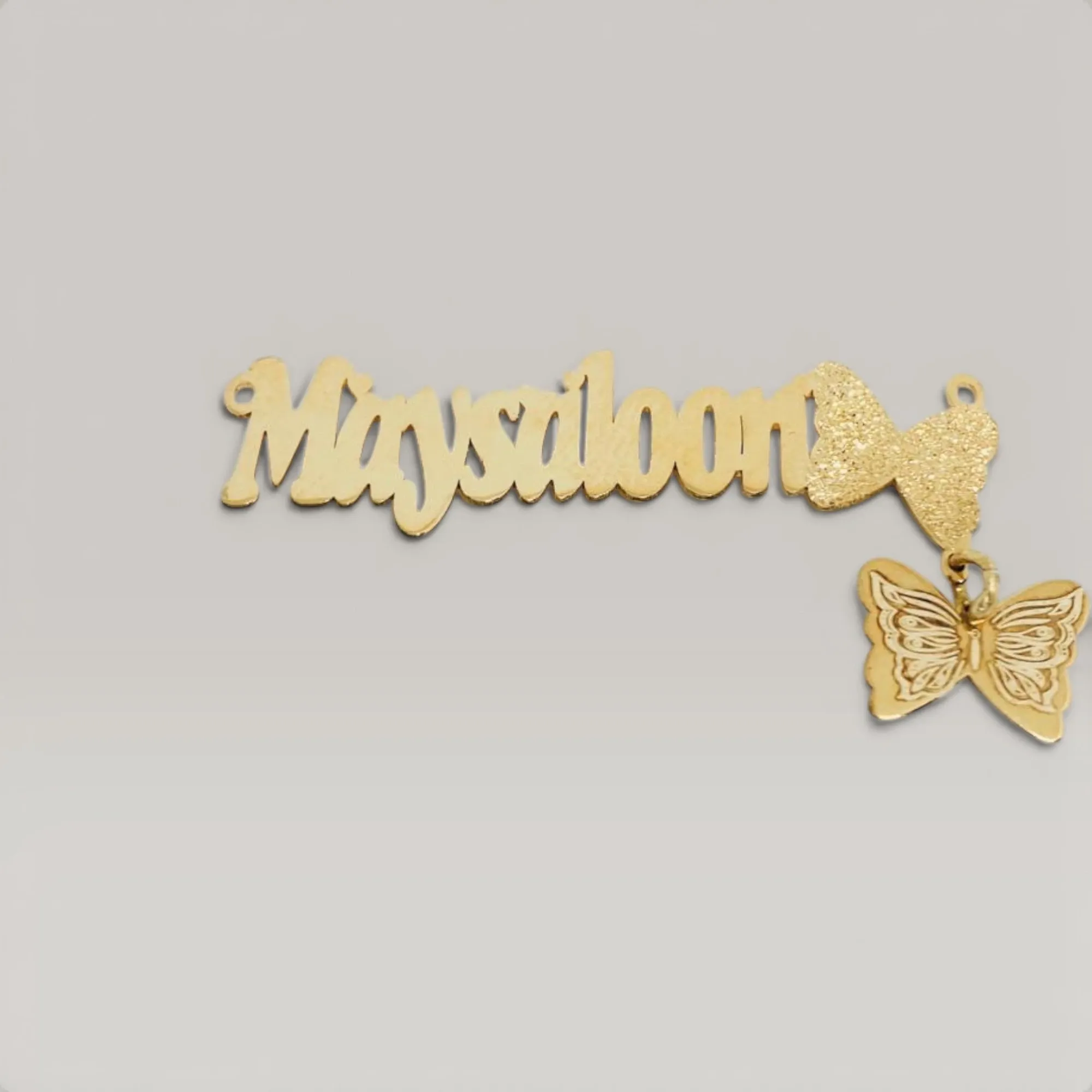 Butterfly Name Necklace in 925 Sterling Silver Gold Plated