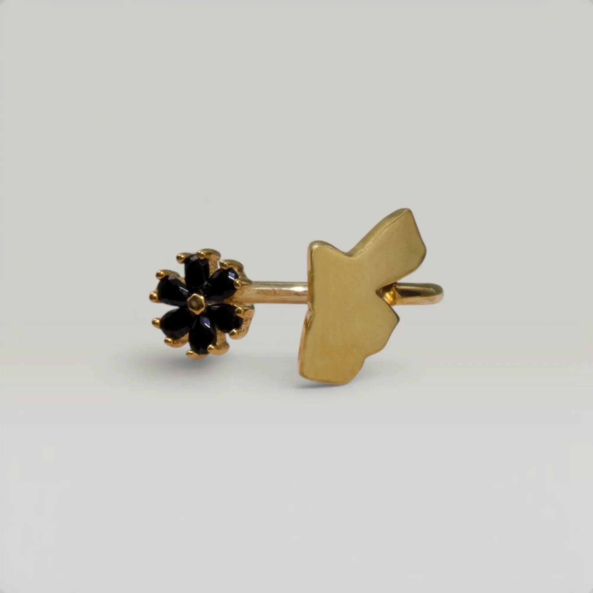 Rose Ring in 925 Sterling Silver with Gold Plating Handmade Design