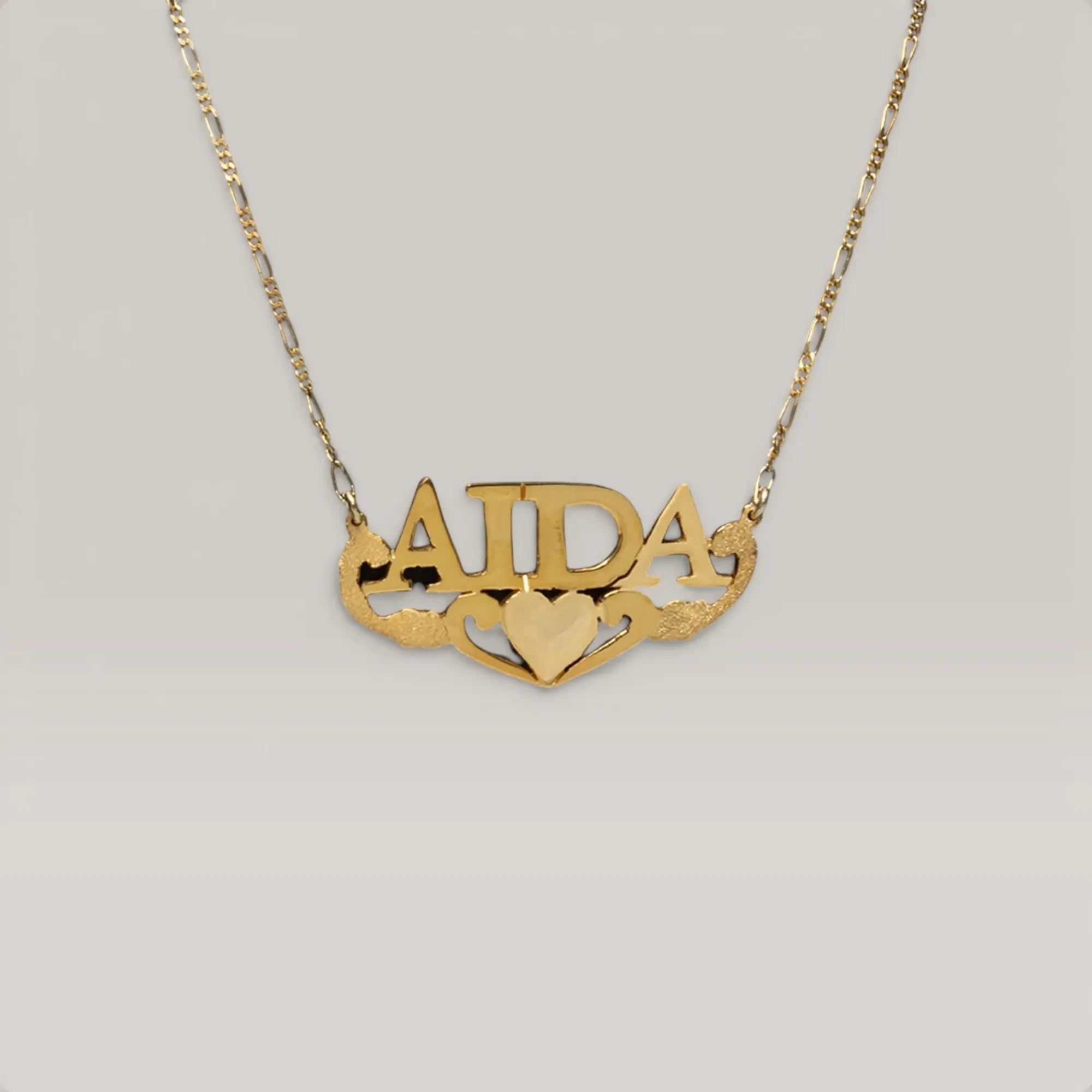 Stamped Name Necklace in 925 Sterling Silver Gold Plated Classic