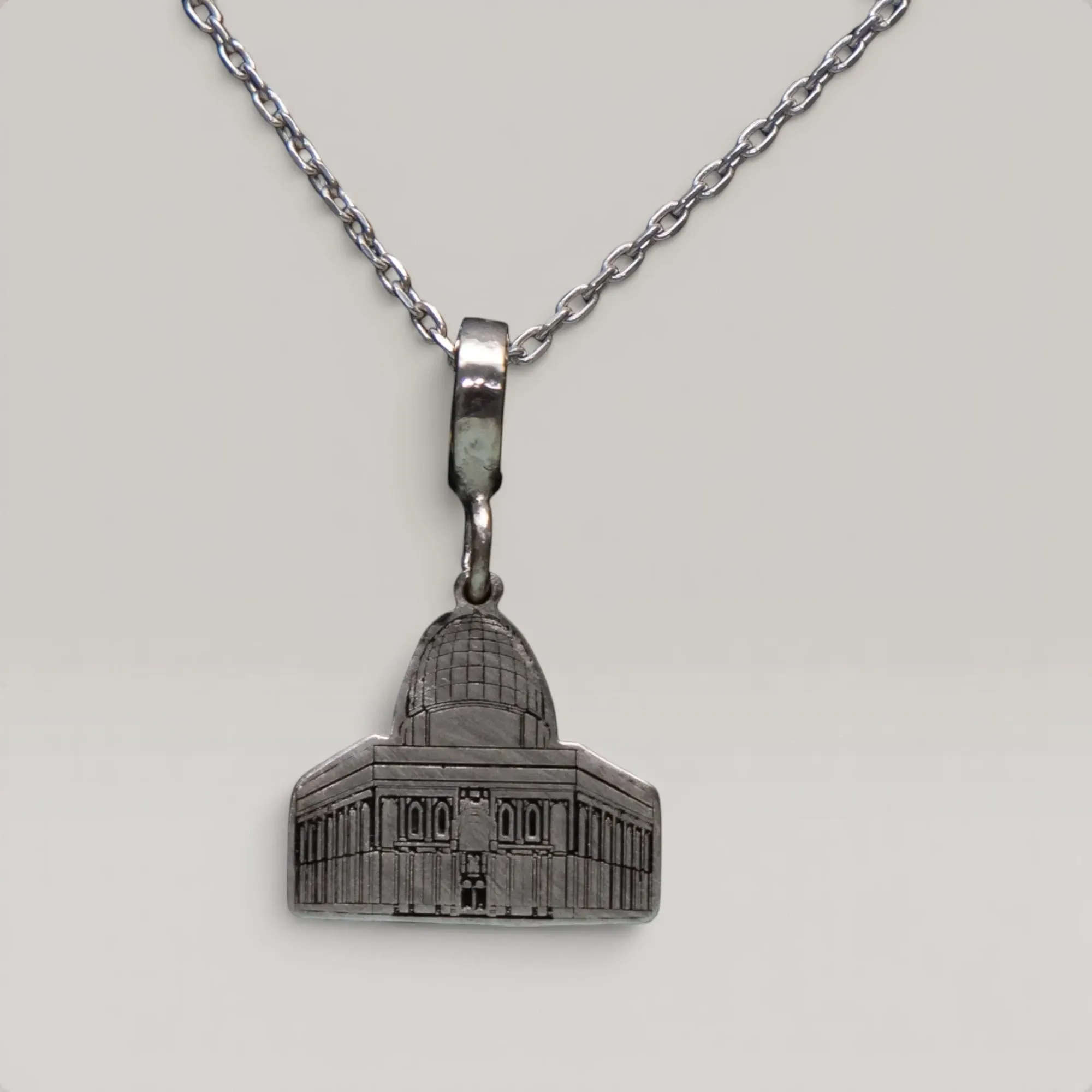 Dome of the Rock Pendant Necklace in 925 Sterling Silver Handmade