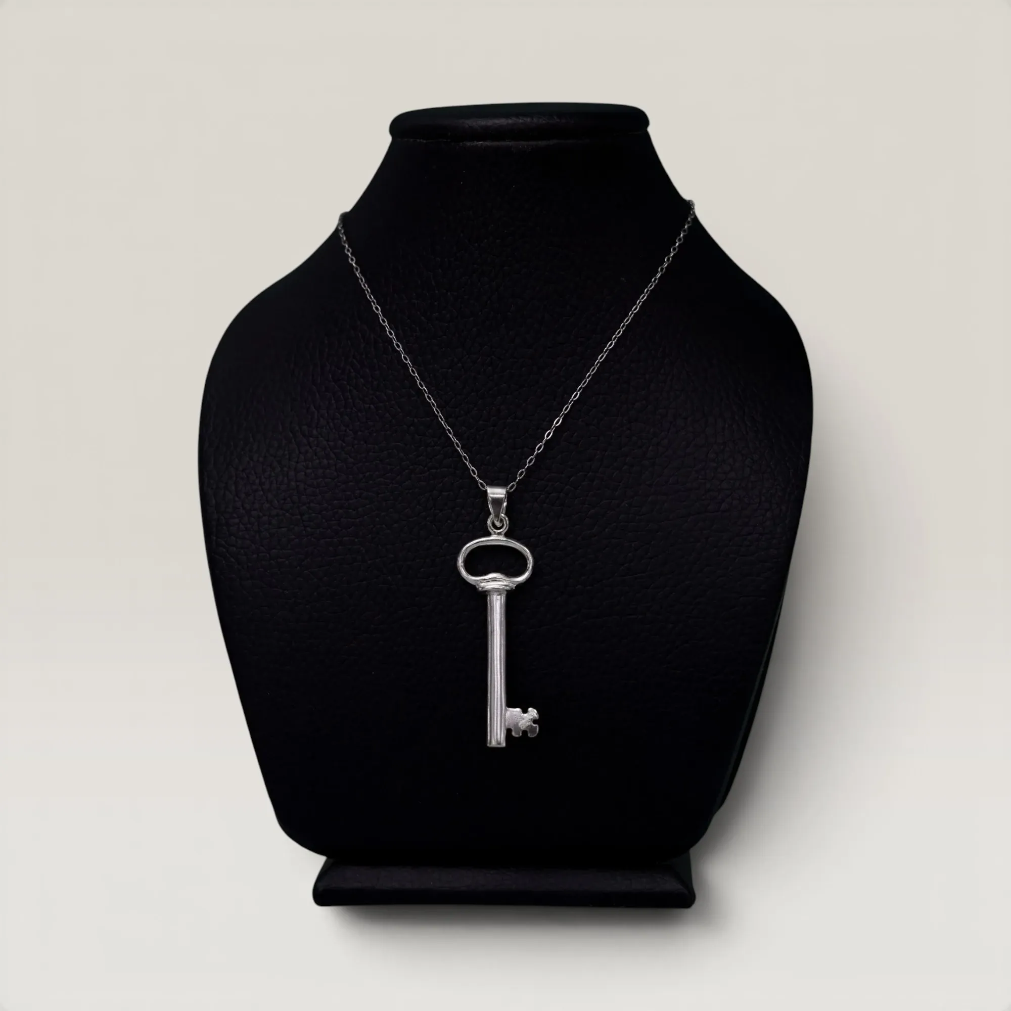 Return Key Pendant Necklace in 925 Sterling Silver Handmade