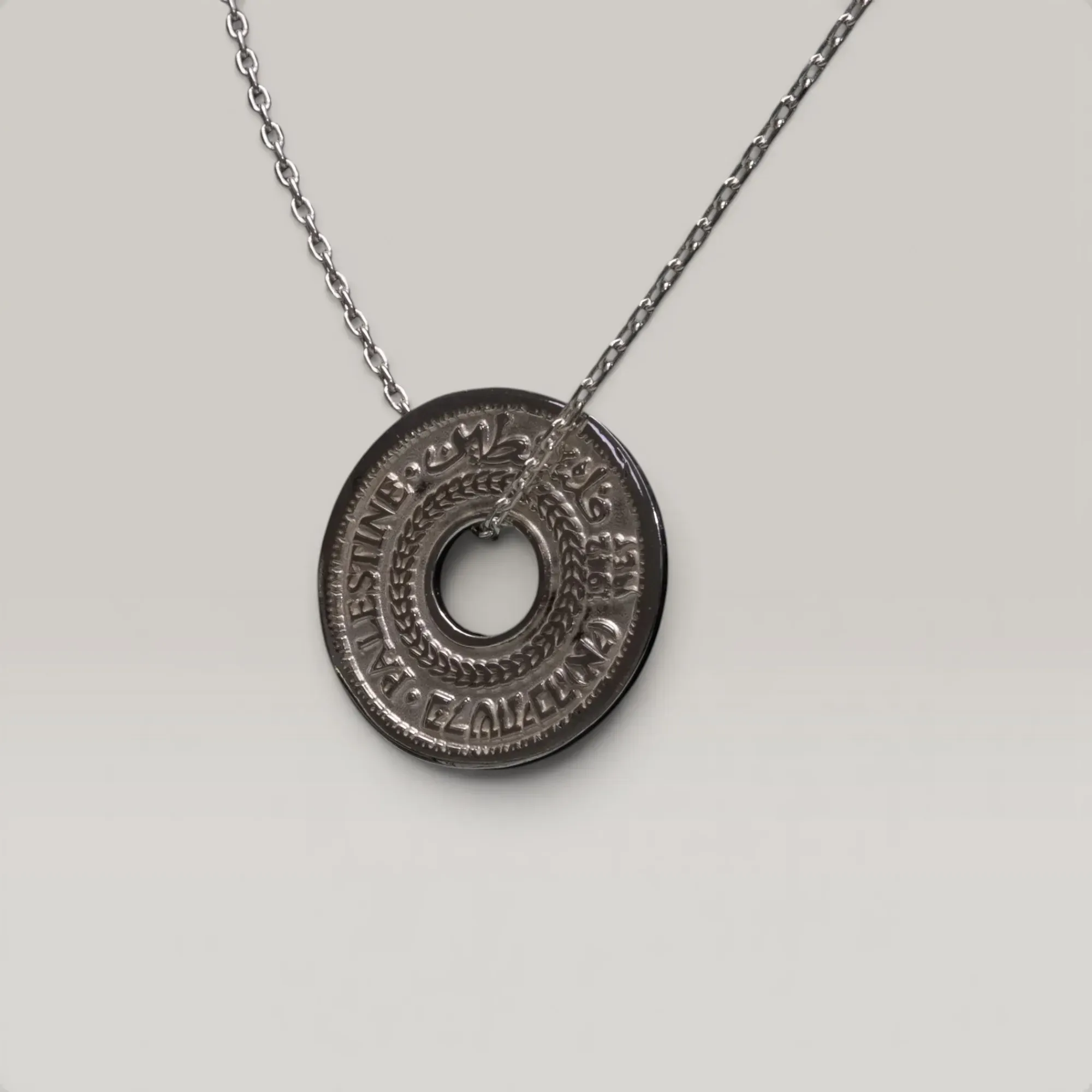 Palestine Coin Necklace in 925 Sterling Silver Heritage Design