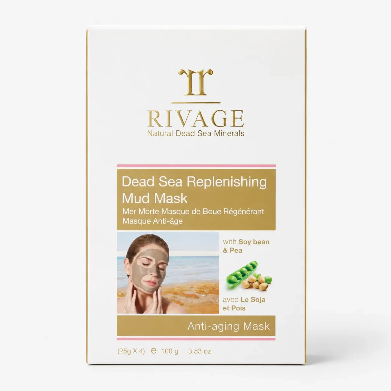 Rivage Dead Sea Replenishing Mud Mask Sachets 25g x 4 Sachets – Anti-Aging