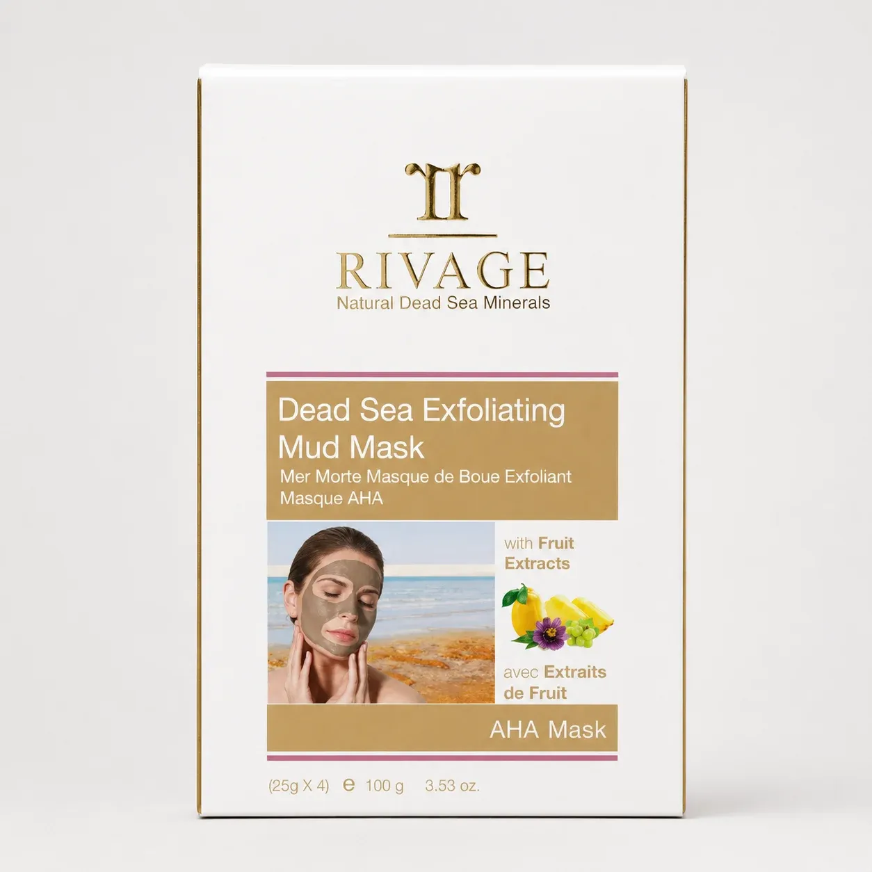 Rivage Dead Sea Exfoliating Mud Mask Sachets 25g x4 – AHA Multi-Fruit 