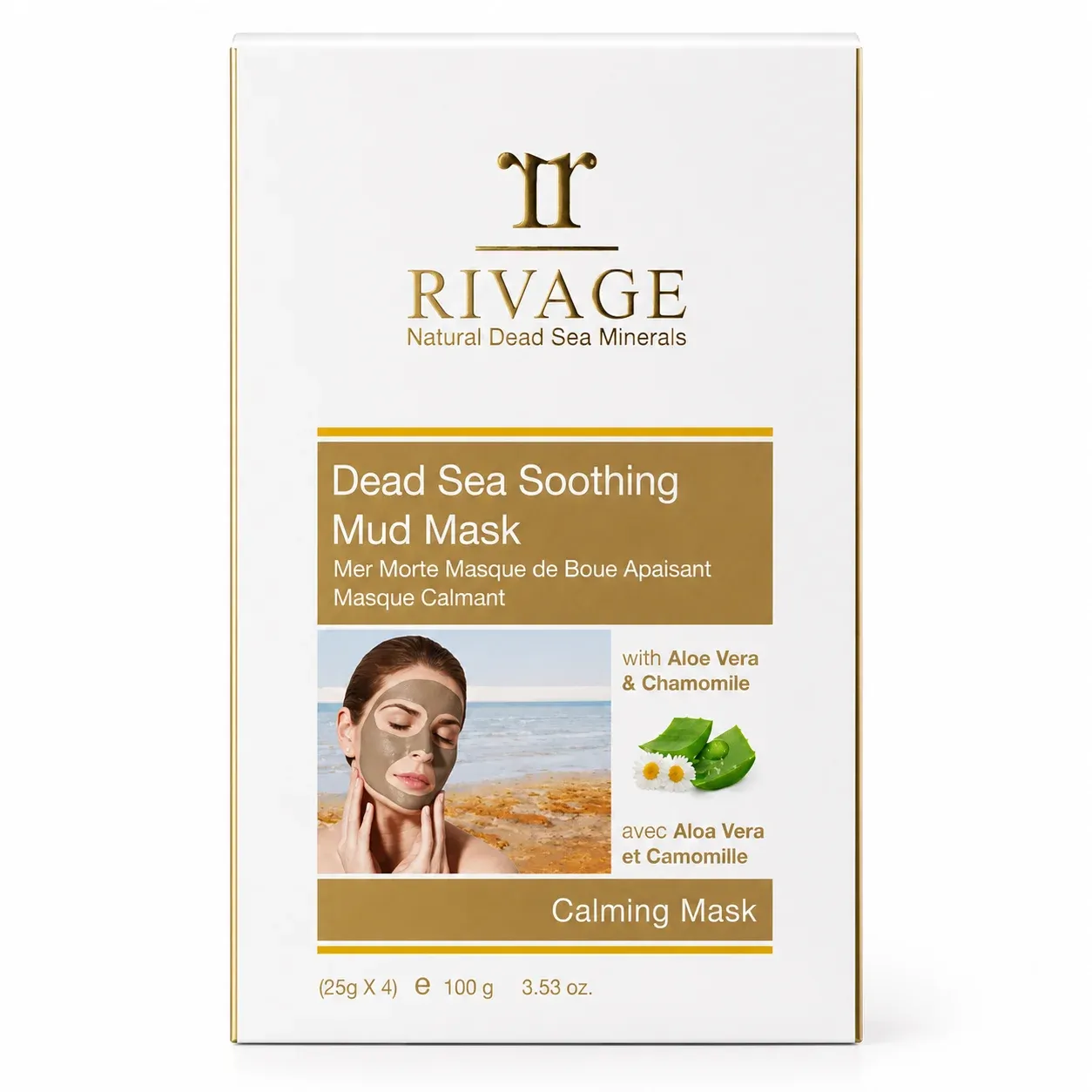 Rivage Dead Sea Soothing Mud Mask – Sensitive & All Skin Types  – 25 g × 4 Sachets