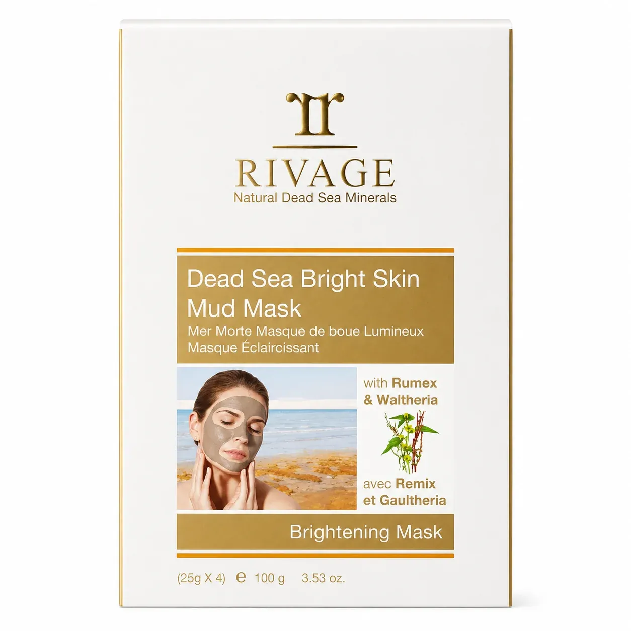 Rivage Dead Sea Bright Skin Mud Mask Sachets - Exfoliating & Brightening