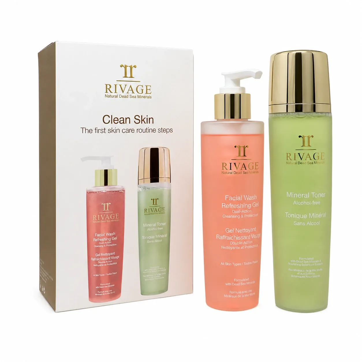 Rivage Rivage Clean Skin Facial Wash & Mineral Toner Set – All Skin Types