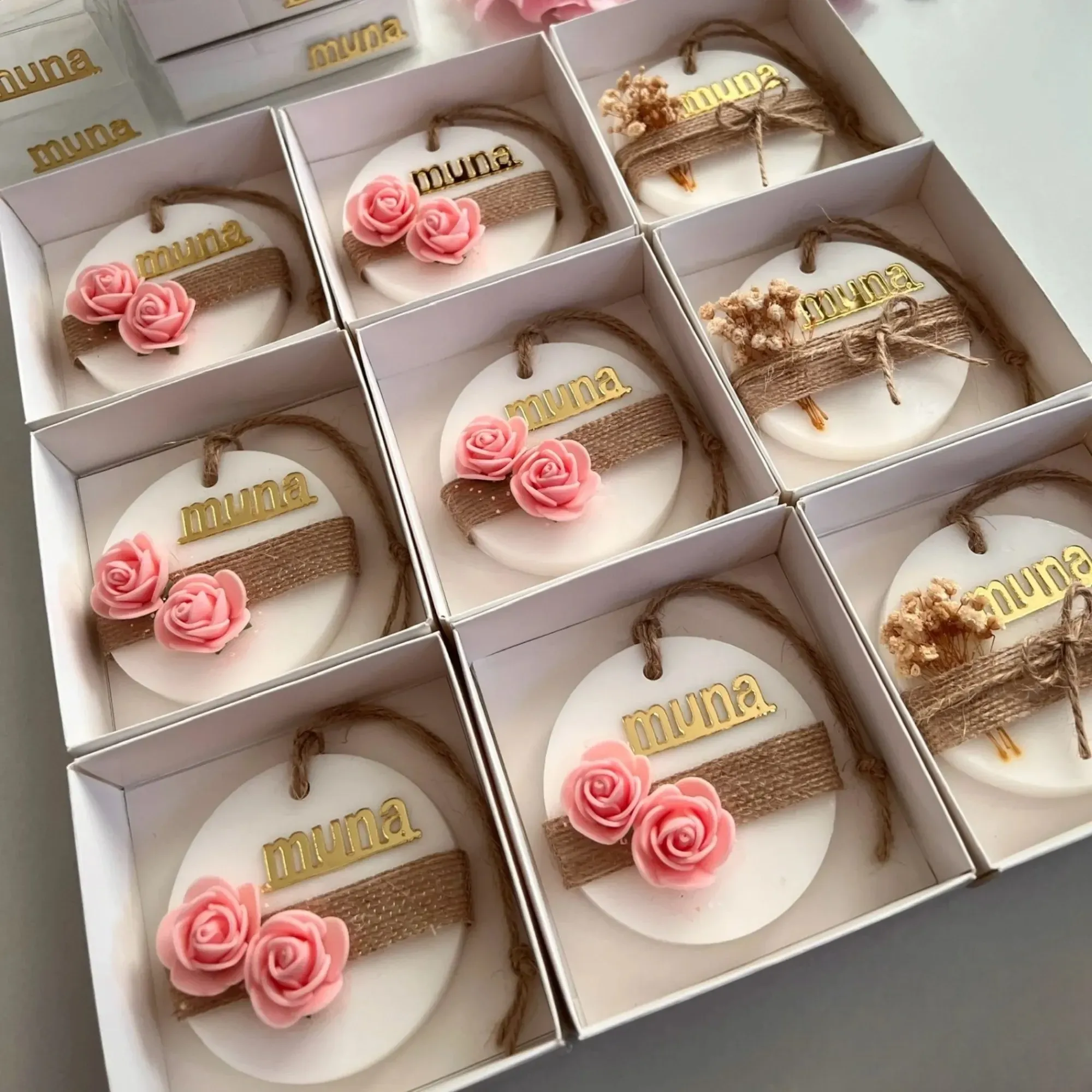 Handmade Personalized Baby Shower Soap Favors with Custom Colors & Scents - Pink Rose