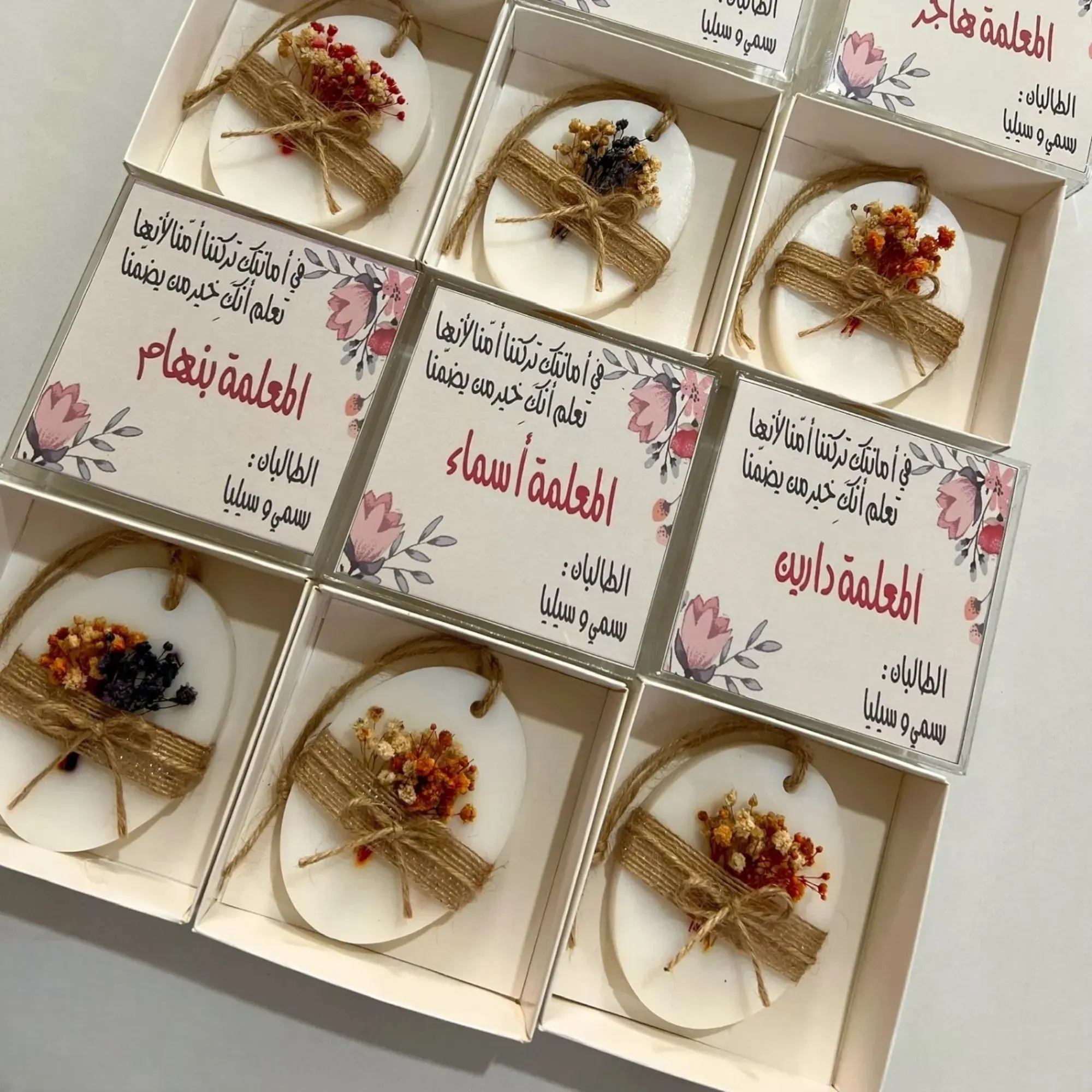 Handmade Teacher's Day Soap Favors with Custom Colors