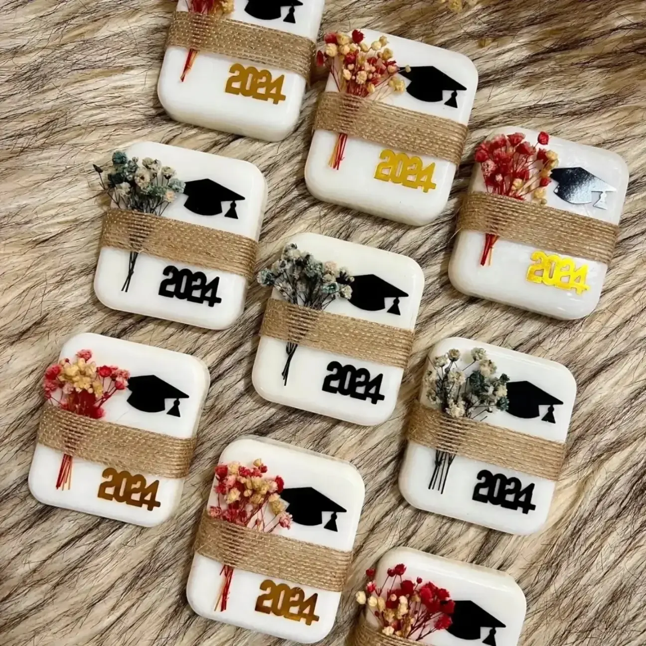 Handmade Graduation Soap Favors with Custom Colors